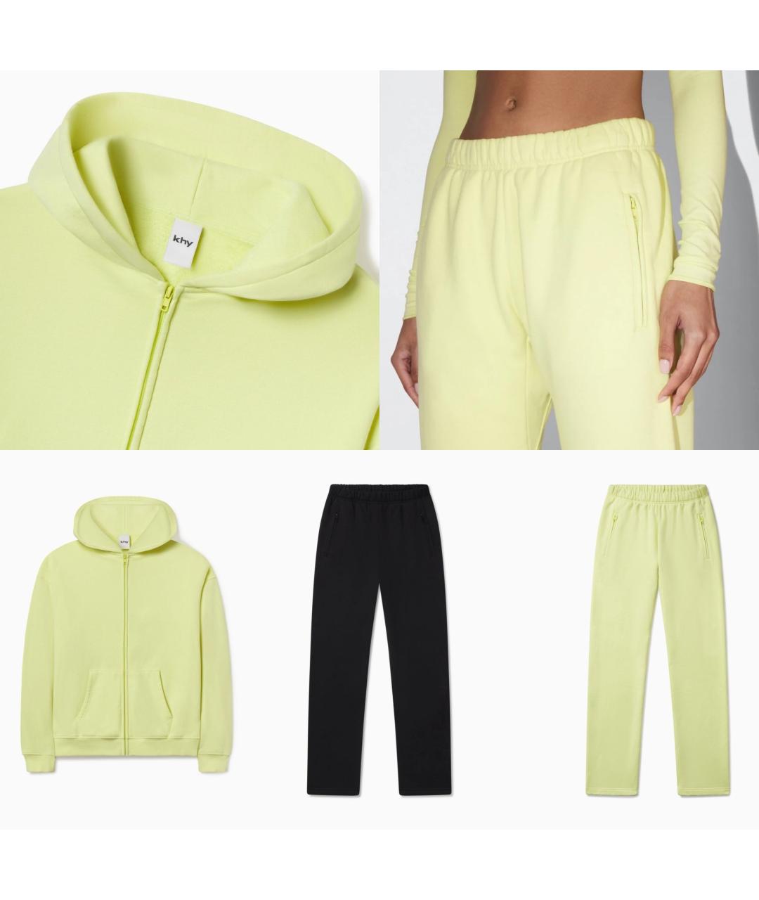 KHY Желтый хлопковый спортивные костюмы, фото 3