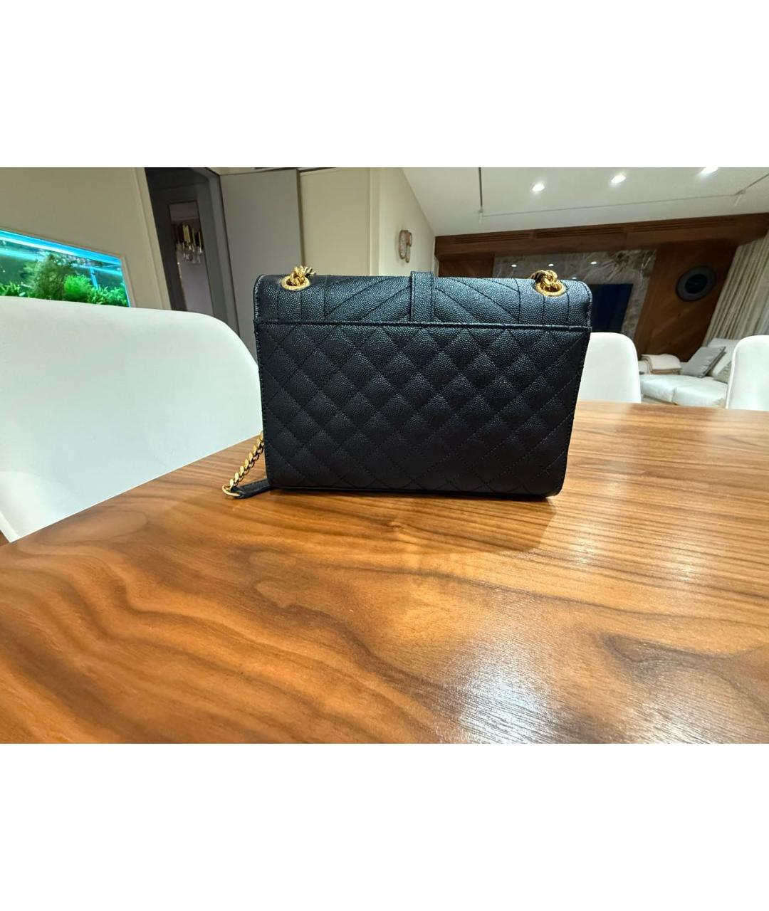 SAINT LAURENT Черная кожаная сумка через плечо, фото 3