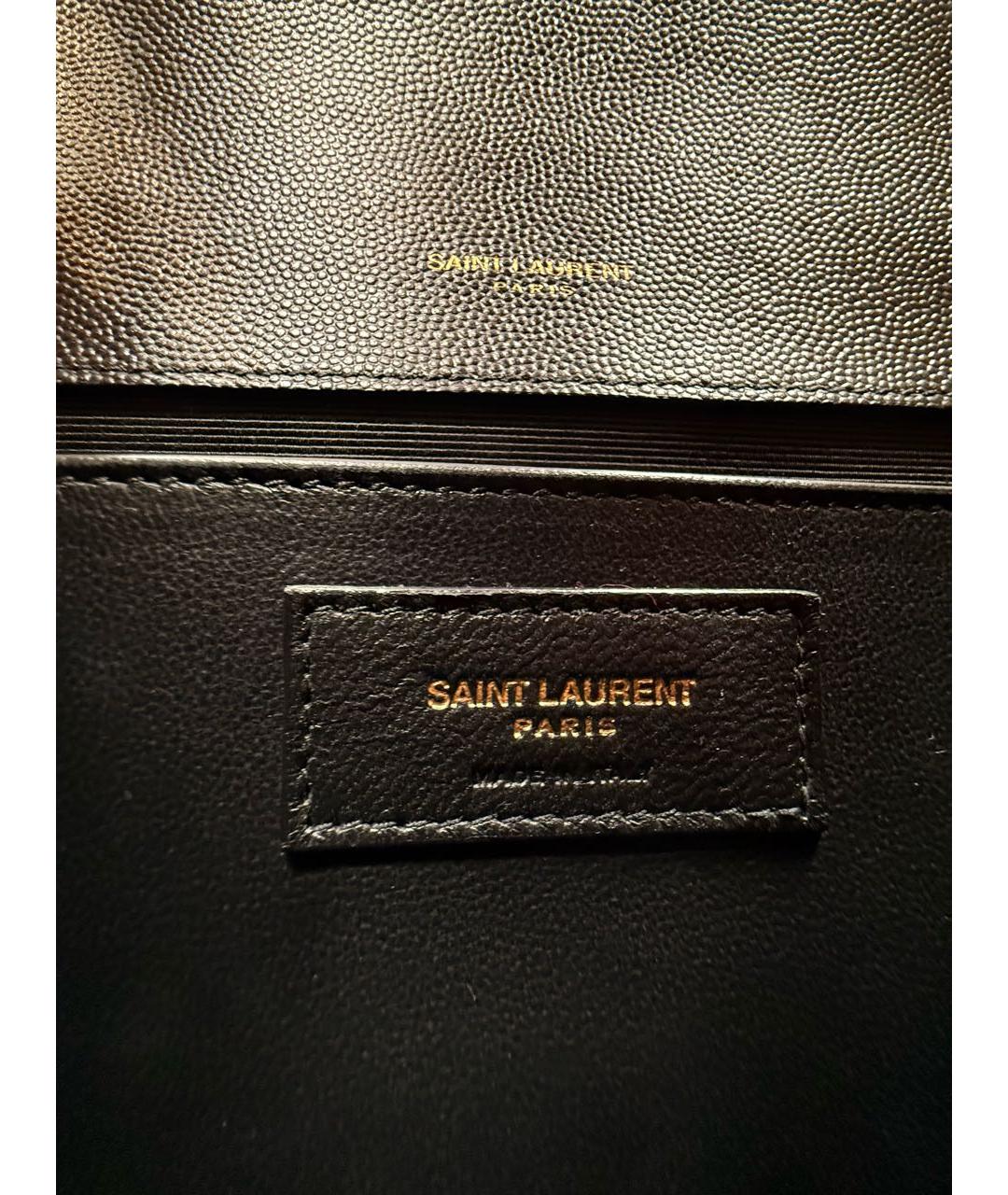 SAINT LAURENT Черная кожаная сумка через плечо, фото 5