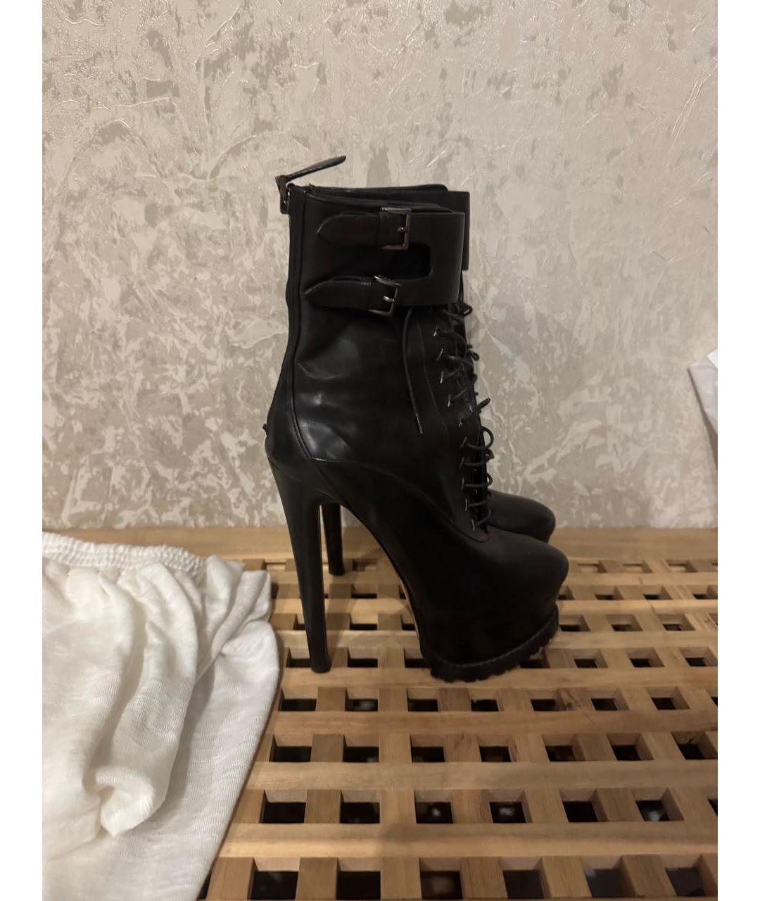ALAIA Черные кожаные ботинки, фото 2