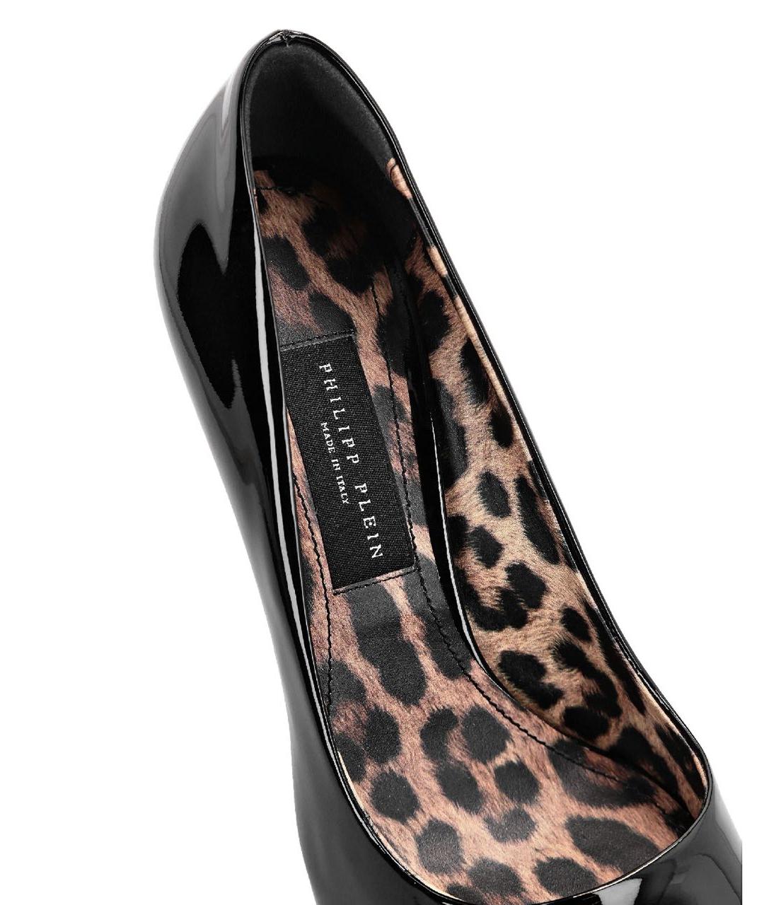 PHILIPP PLEIN Черные кожаные туфли, фото 4