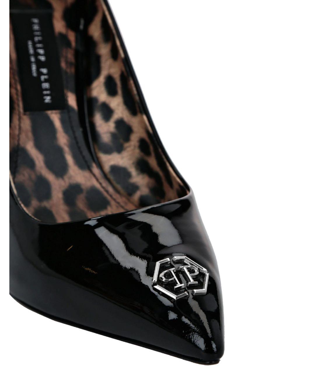 PHILIPP PLEIN Черные кожаные туфли, фото 3