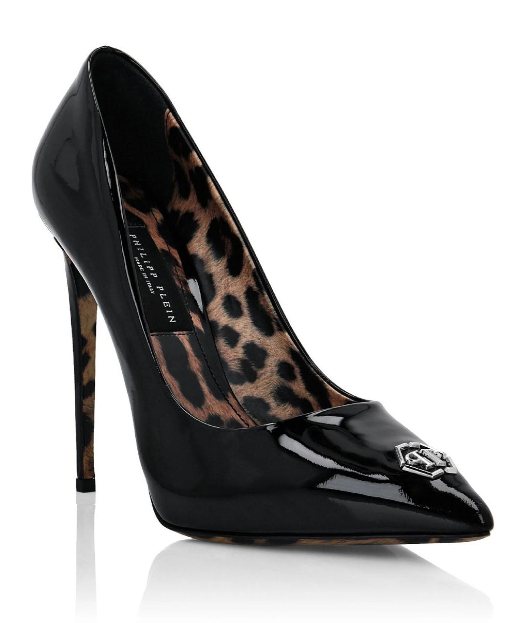 PHILIPP PLEIN Черные кожаные туфли, фото 2