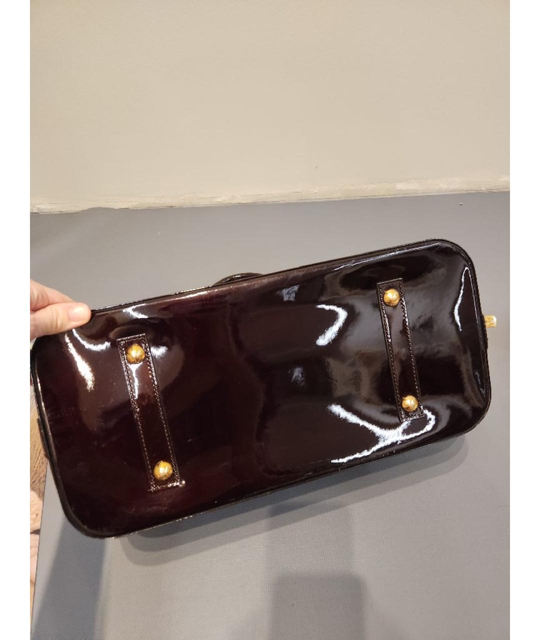 LOUIS VUITTON Бордовая сумка тоут из лакированной кожи, фото 9