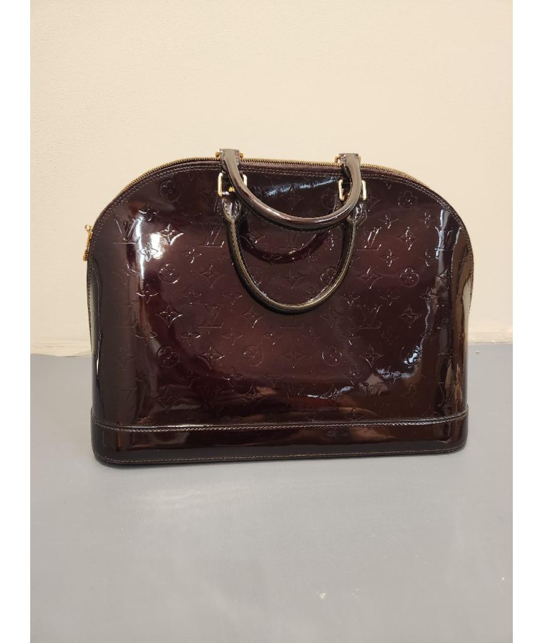 LOUIS VUITTON Бордовая сумка тоут из лакированной кожи, фото 3