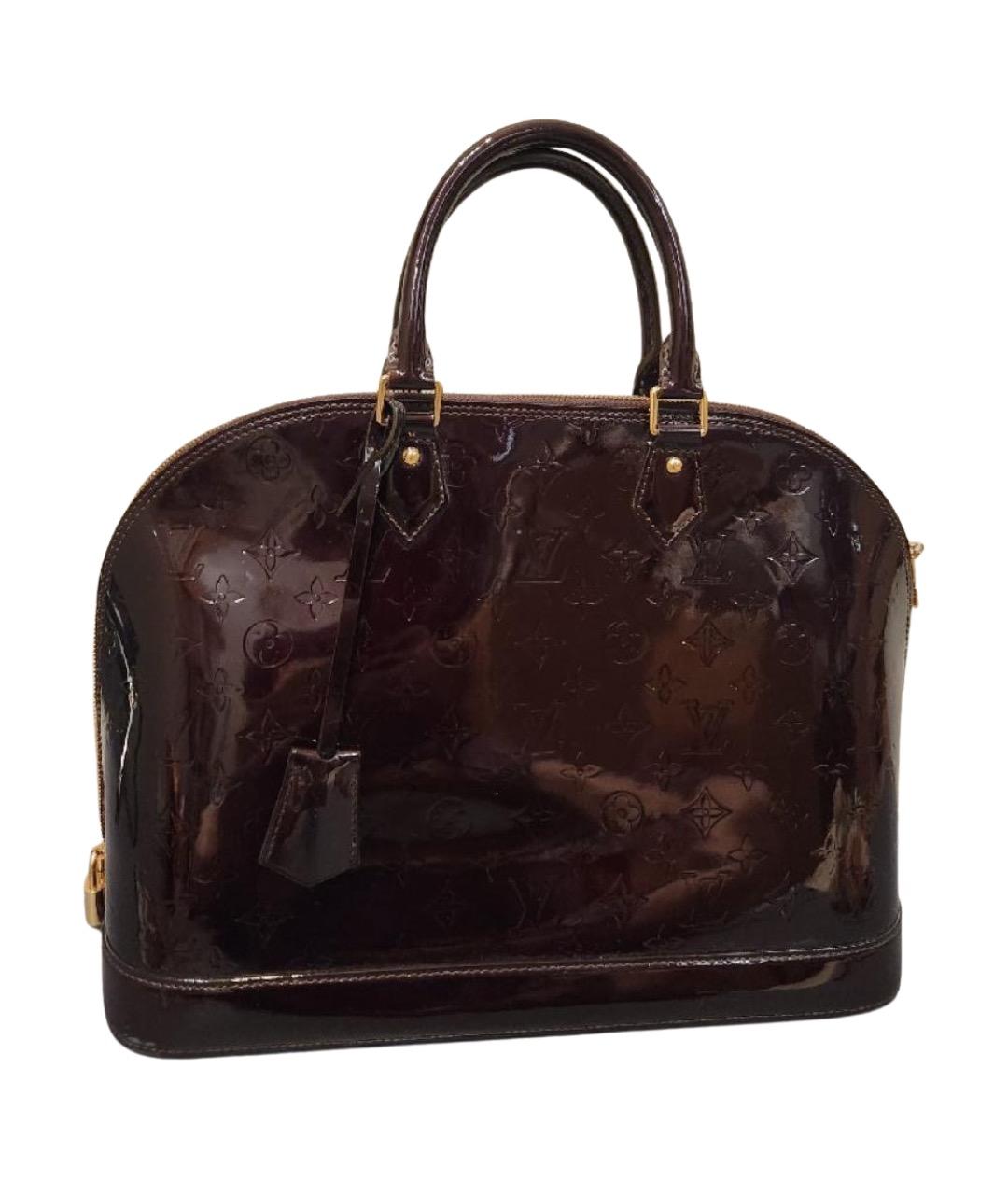 LOUIS VUITTON Бордовая сумка тоут из лакированной кожи, фото 1