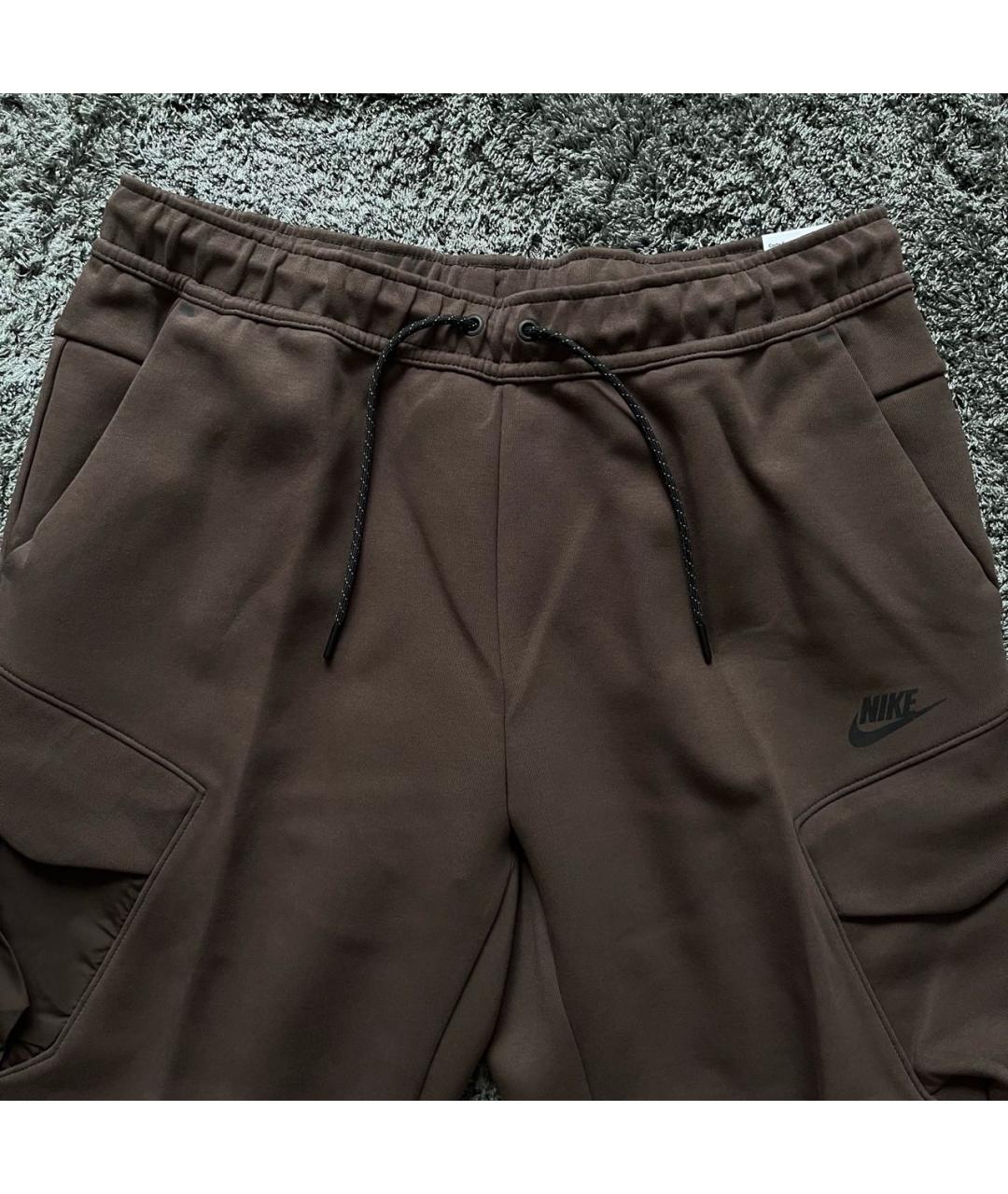 NIKE Коричневые хлопковые повседневные брюки, фото 2