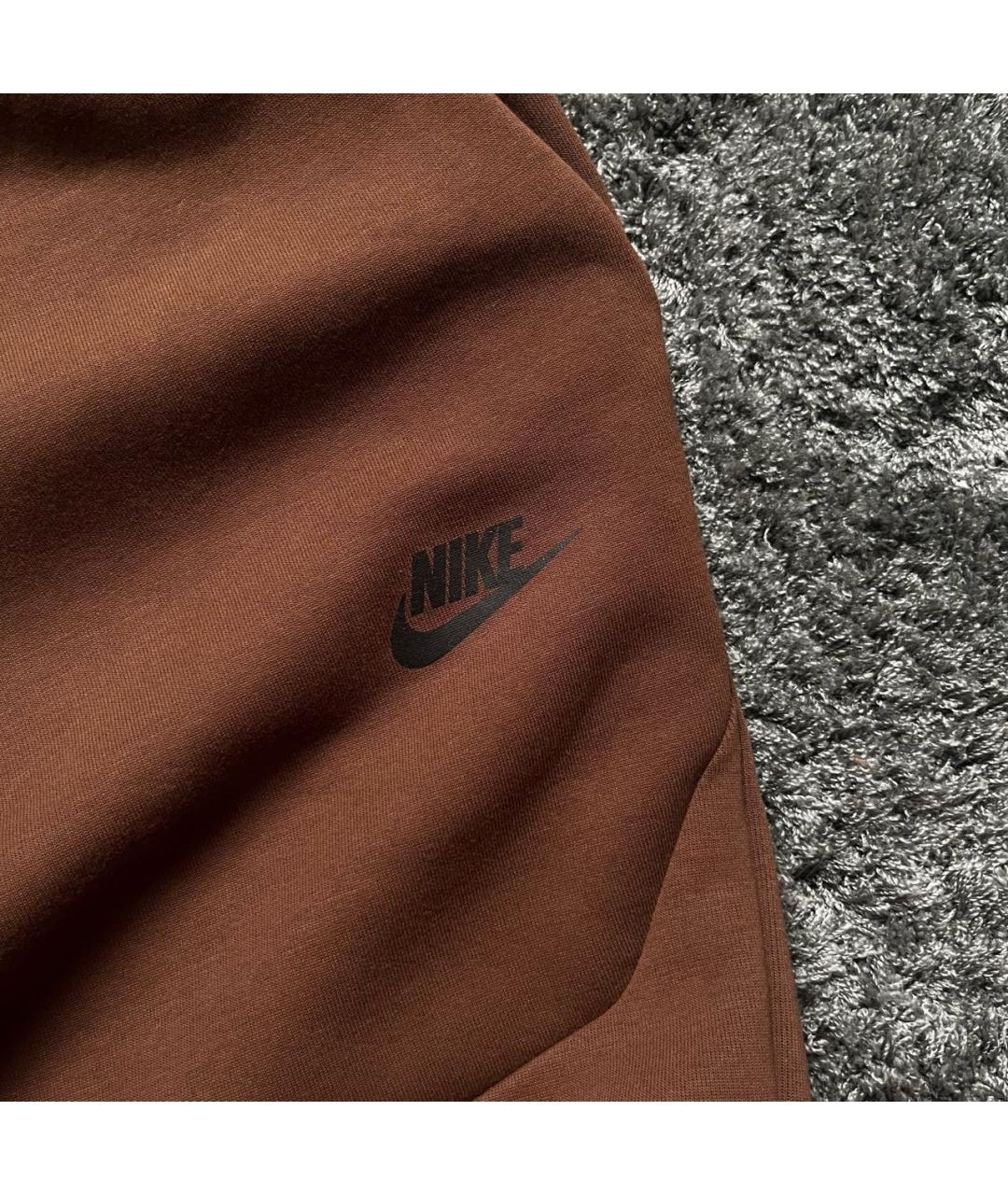 NIKE Коричневые хлопковые повседневные брюки, фото 3