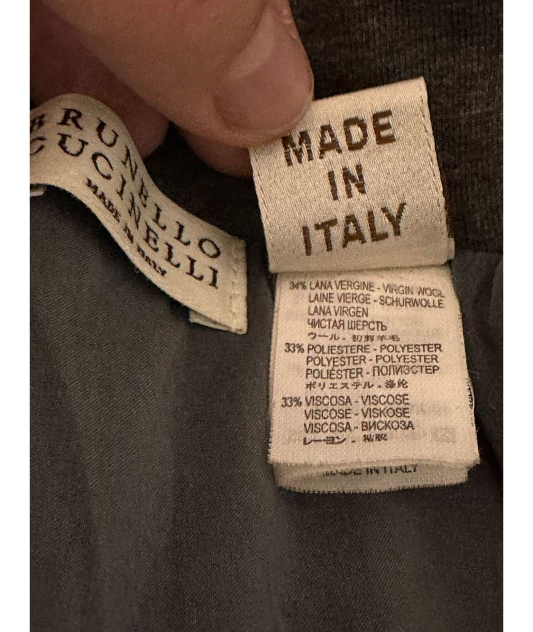 BRUNELLO CUCINELLI Антрацитовая шерстяная юбка макси, фото 5