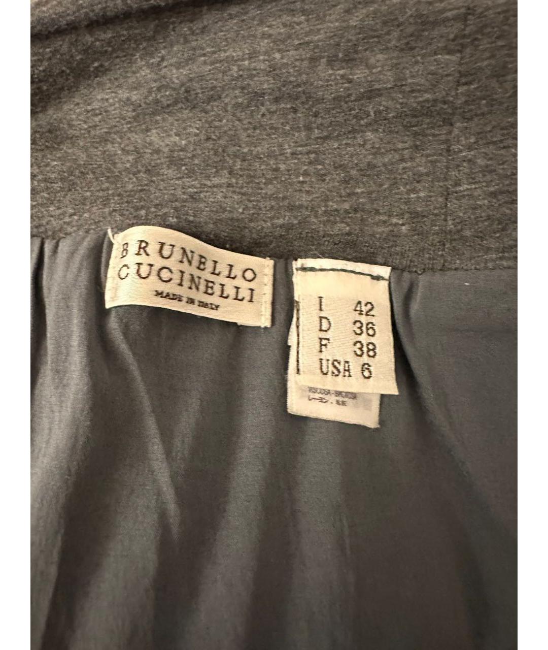BRUNELLO CUCINELLI Антрацитовая шерстяная юбка макси, фото 4