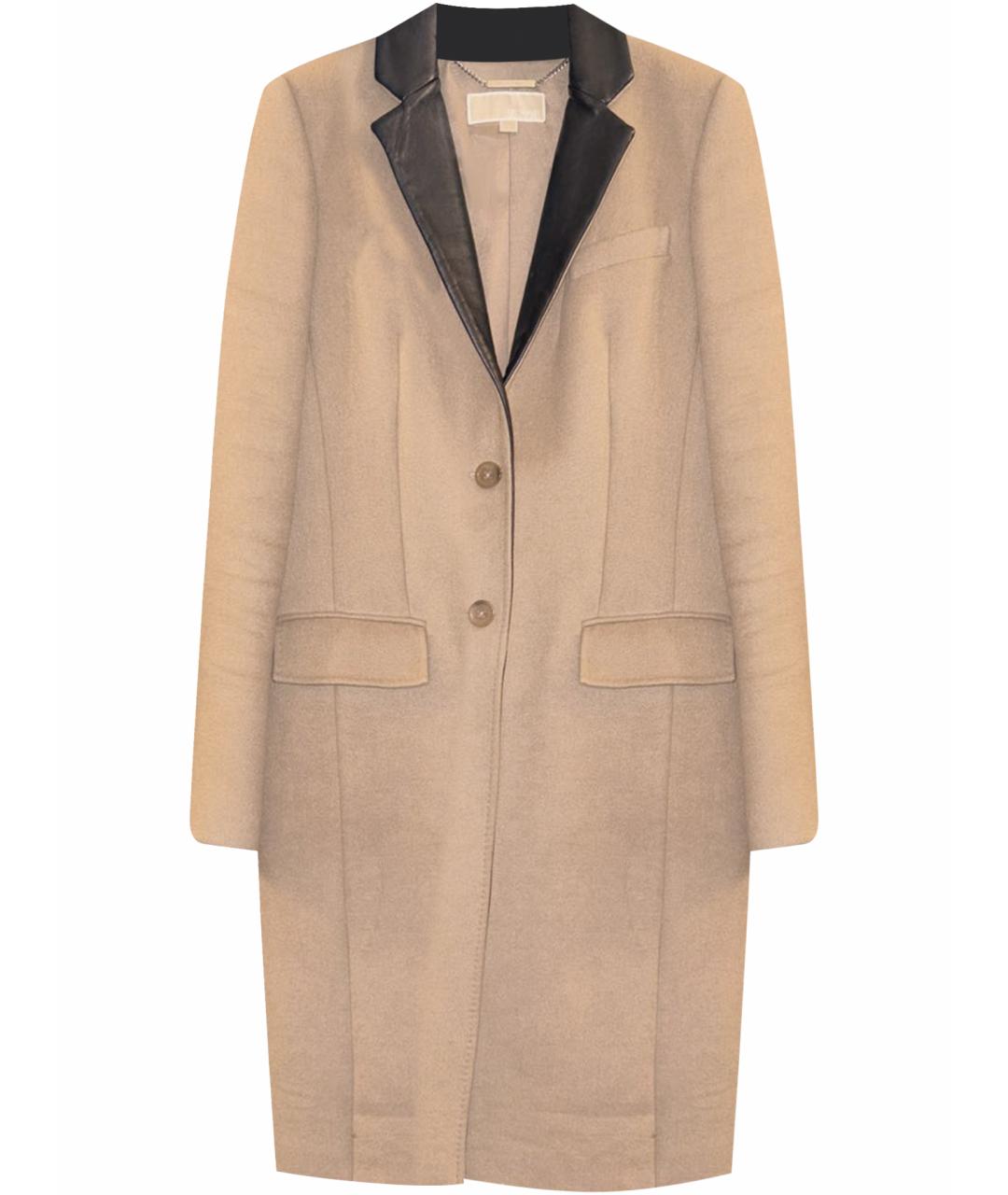 MICHAEL MICHAEL KORS Бежевое шерстяное пальто, фото 1