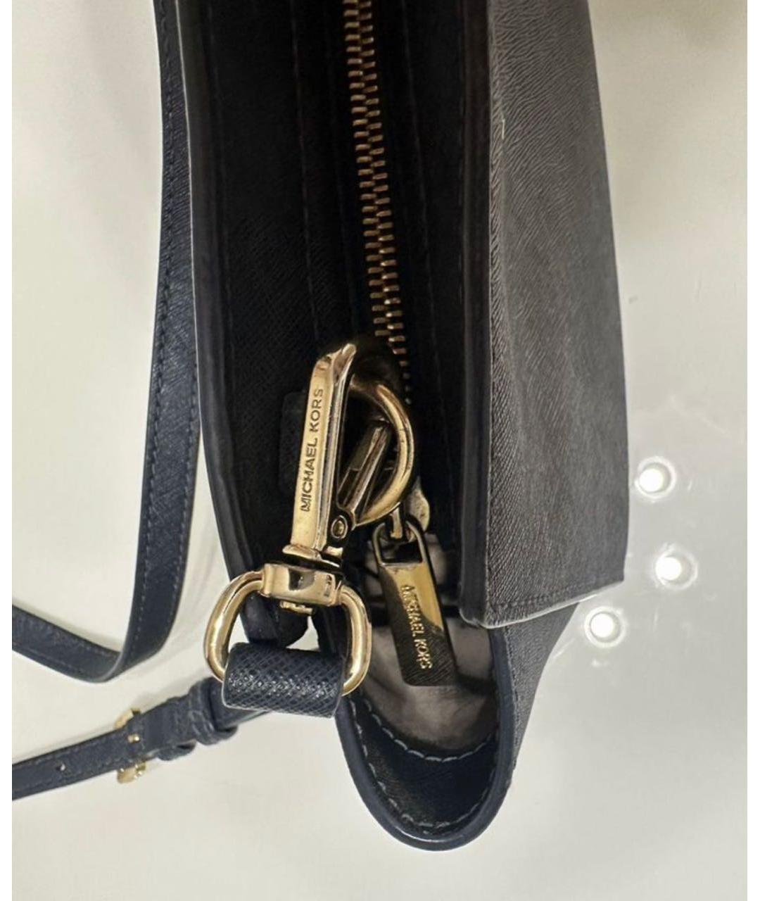 MICHAEL KORS Темно-синяя кожаная сумка через плечо, фото 4