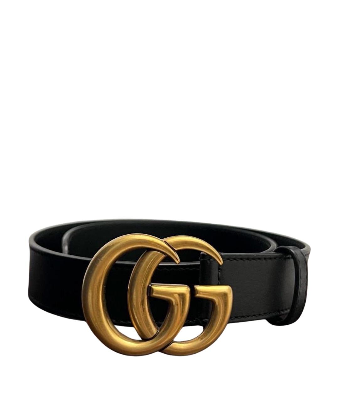 GUCCI Черный кожаный ремень, фото 1
