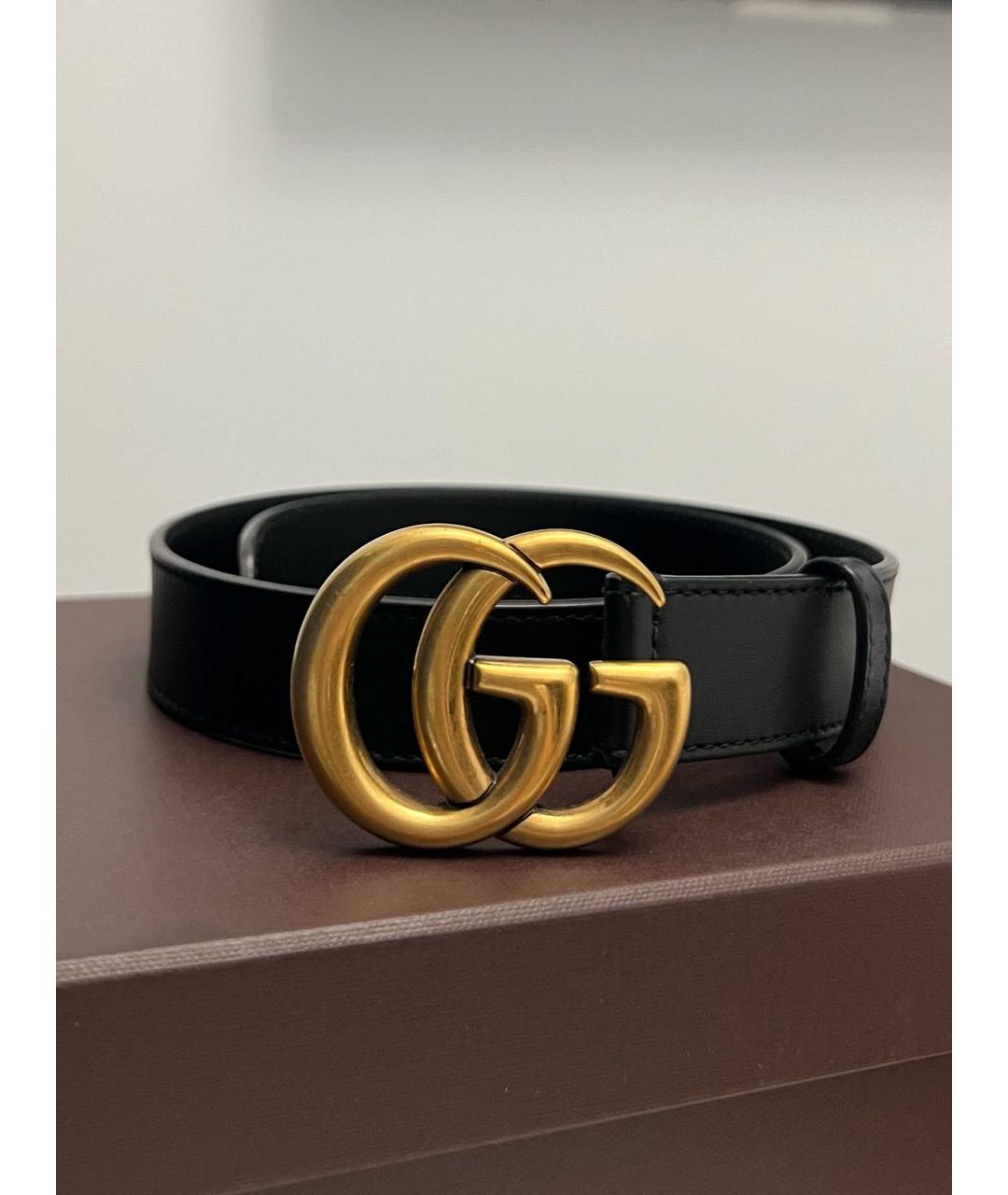 GUCCI Черный кожаный ремень, фото 8