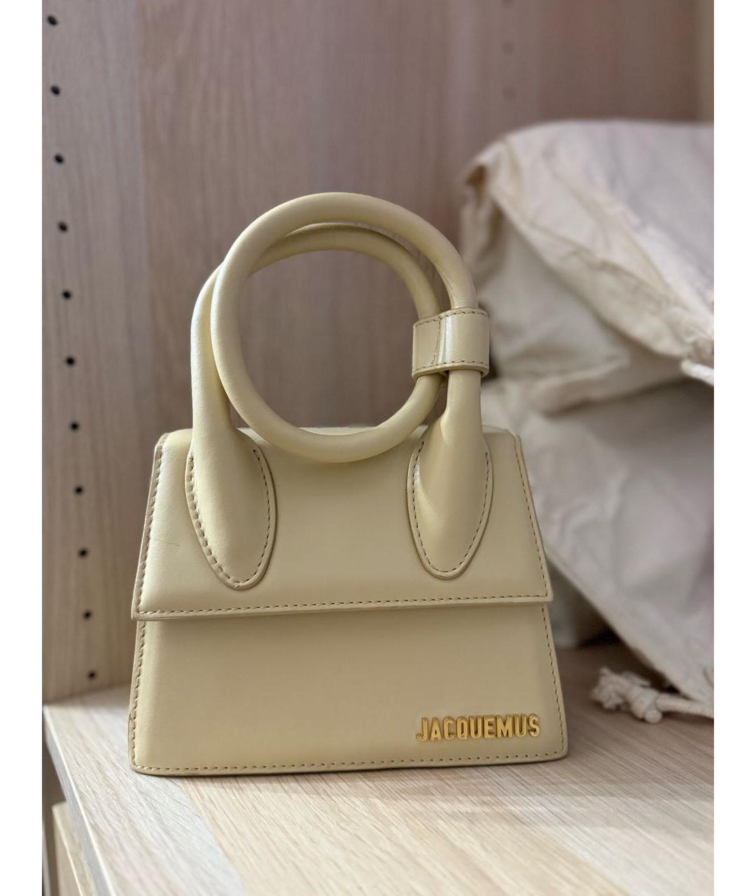 JACQUEMUS Бежевая сумка с короткими ручками, фото 2