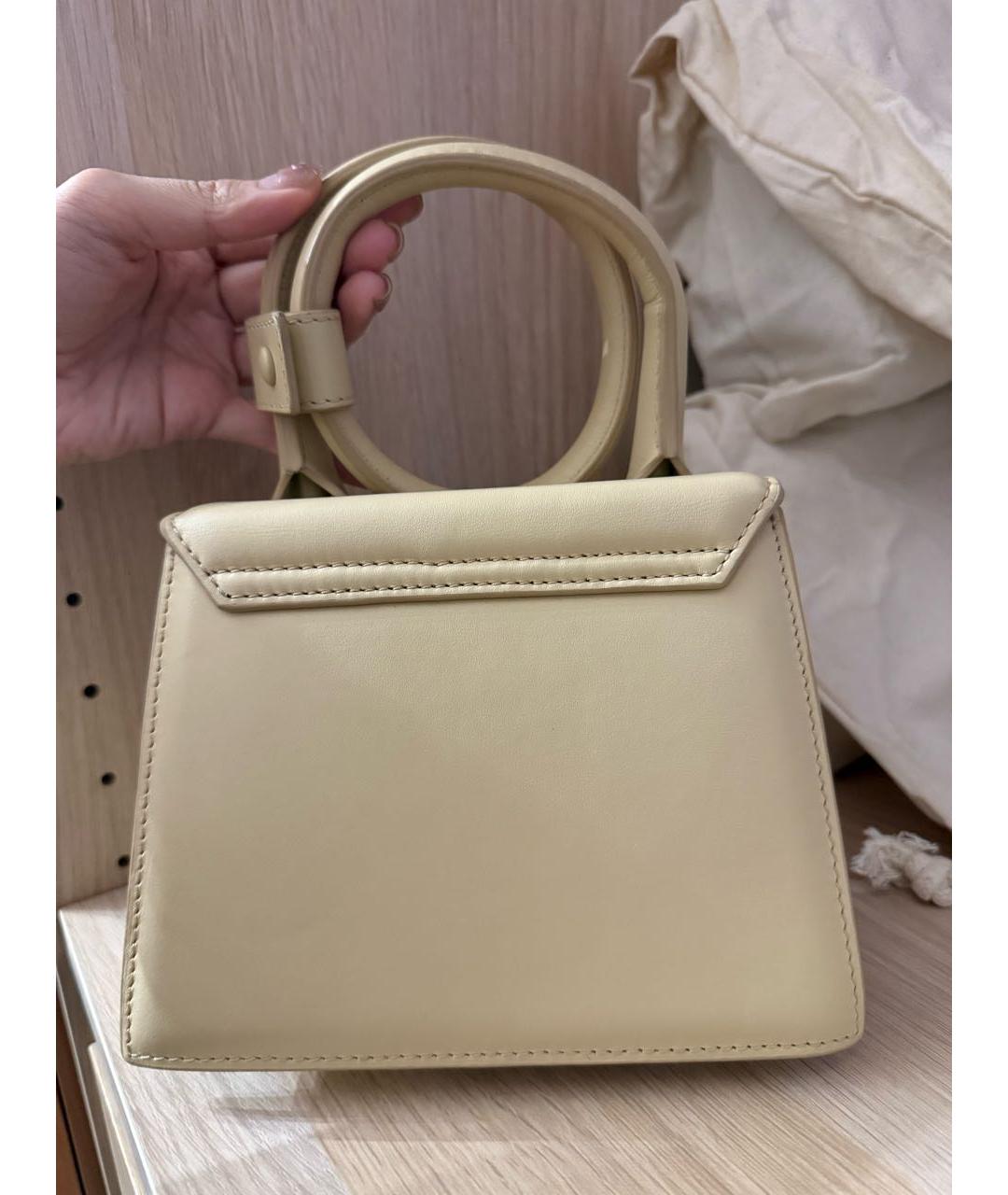 JACQUEMUS Бежевая сумка с короткими ручками, фото 3