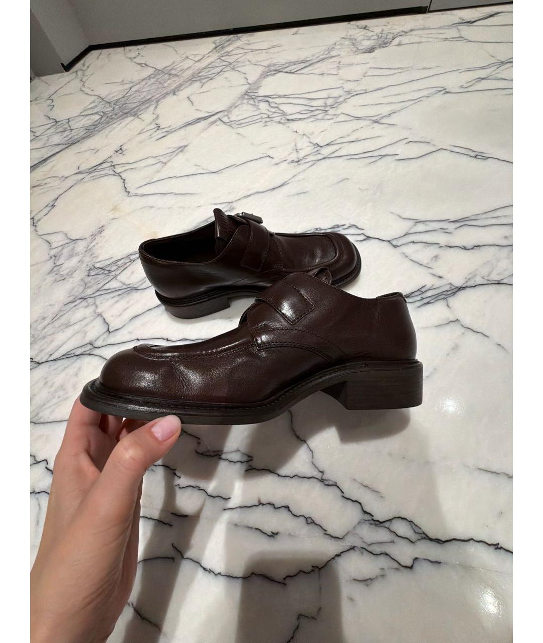MIU MIU Коричневые кожаные лоферы, фото 8