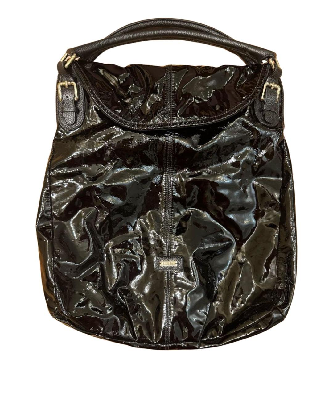 MAX MARA Черная сумка с короткими ручками из лакированной кожи, фото 1