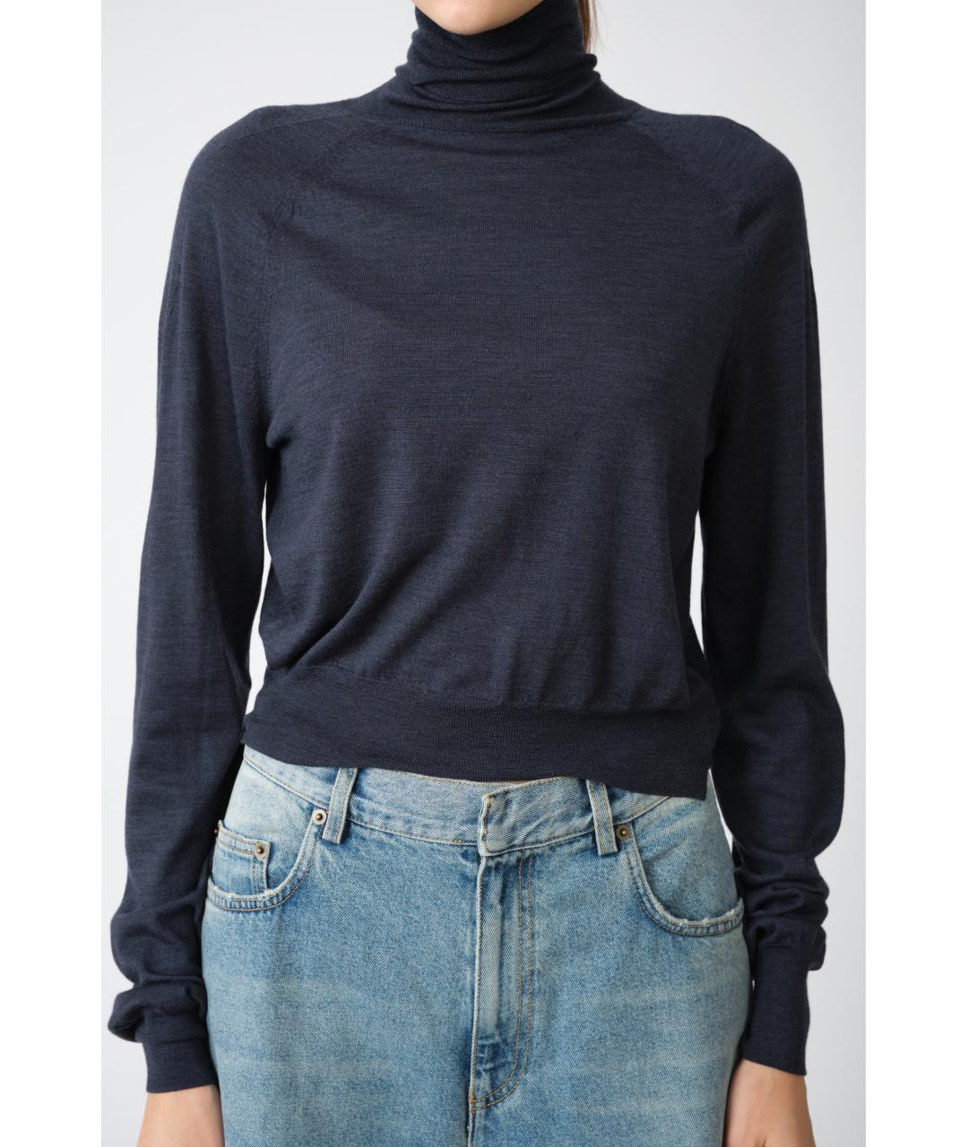 PETAR PETROV Темно-синий шерстяной джемпер / свитер, фото 6