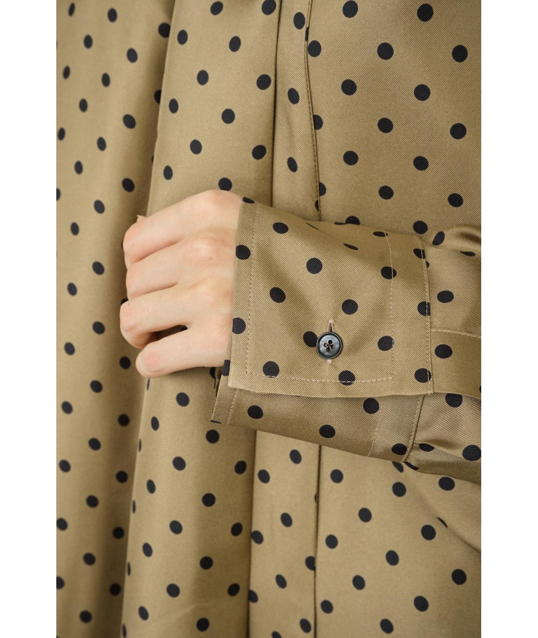 PETAR PETROV Коричневое шелковое повседневное платье, фото 6