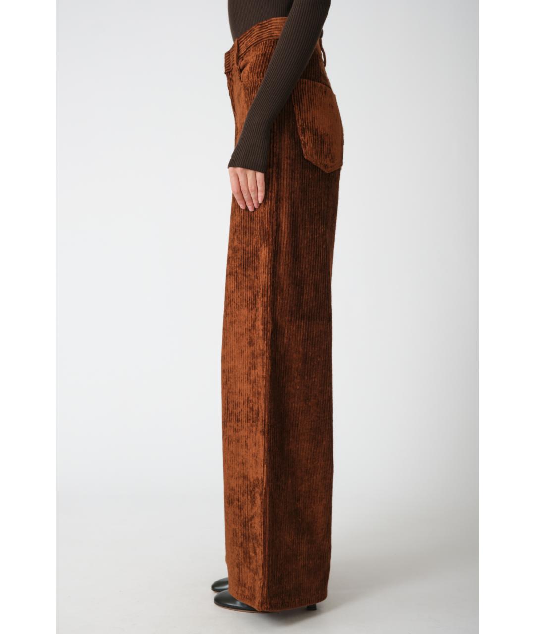 PETAR PETROV Коричневые вискозные прямые брюки, фото 3