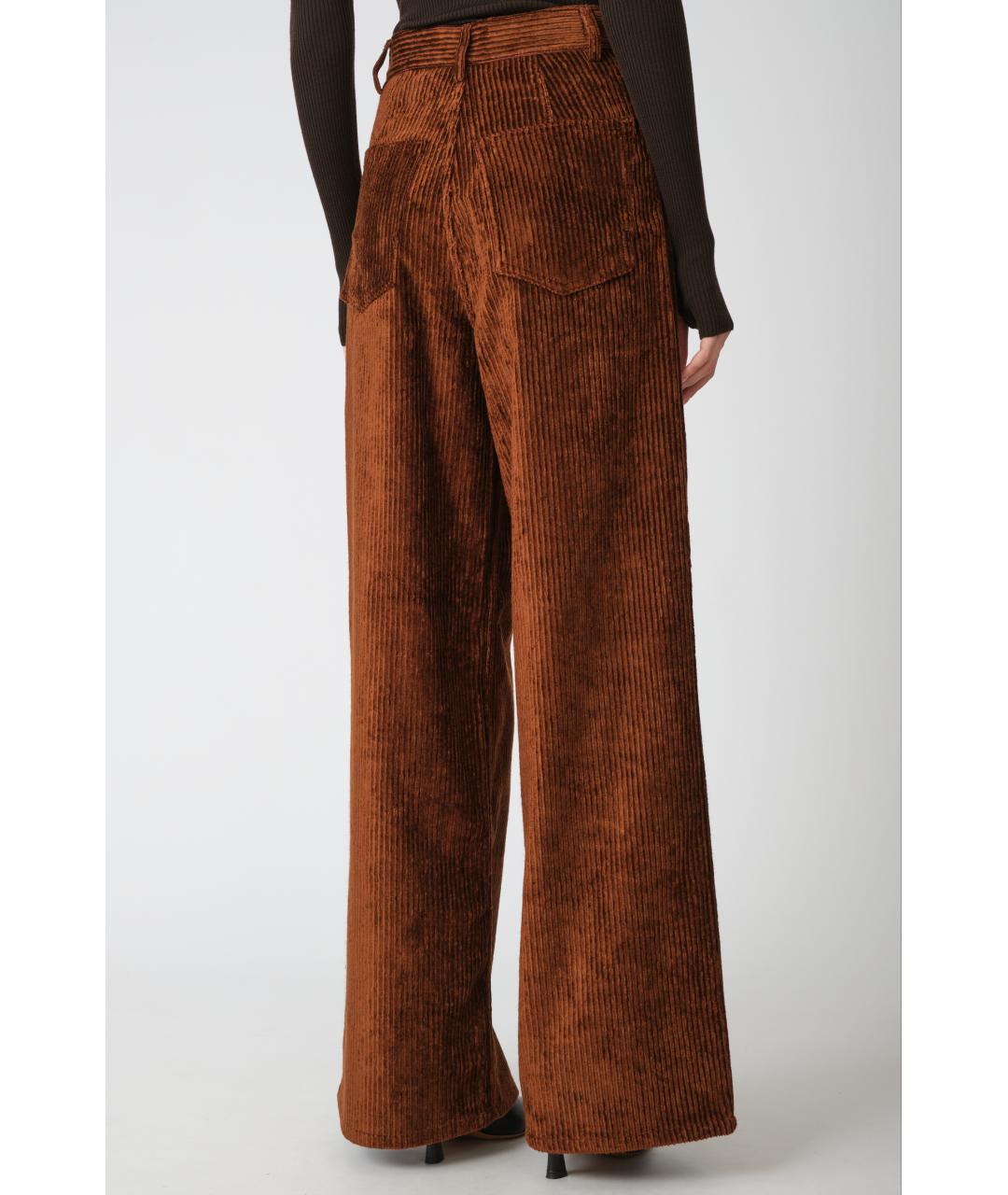 PETAR PETROV Коричневые вискозные прямые брюки, фото 5