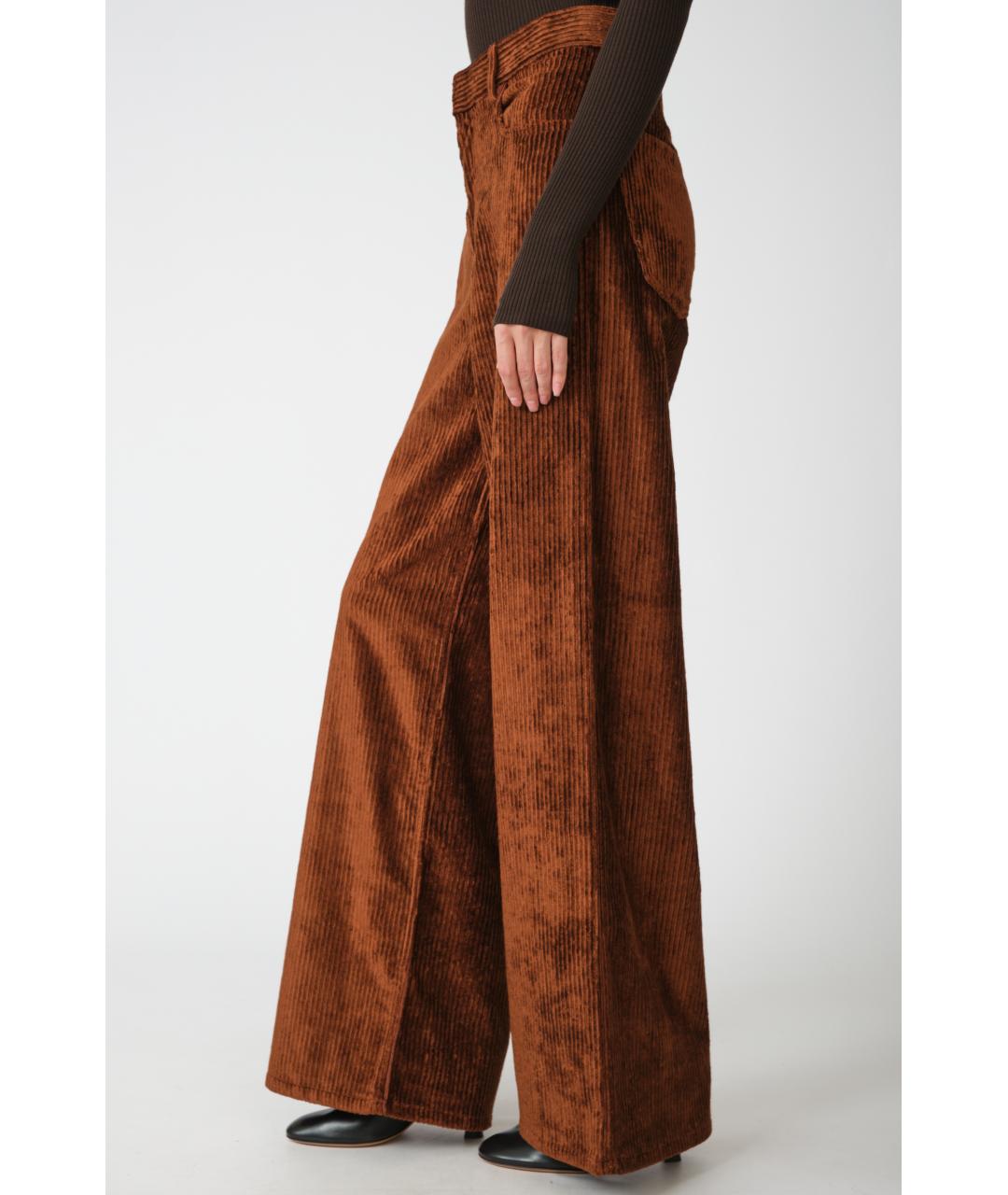 PETAR PETROV Коричневые вискозные прямые брюки, фото 4