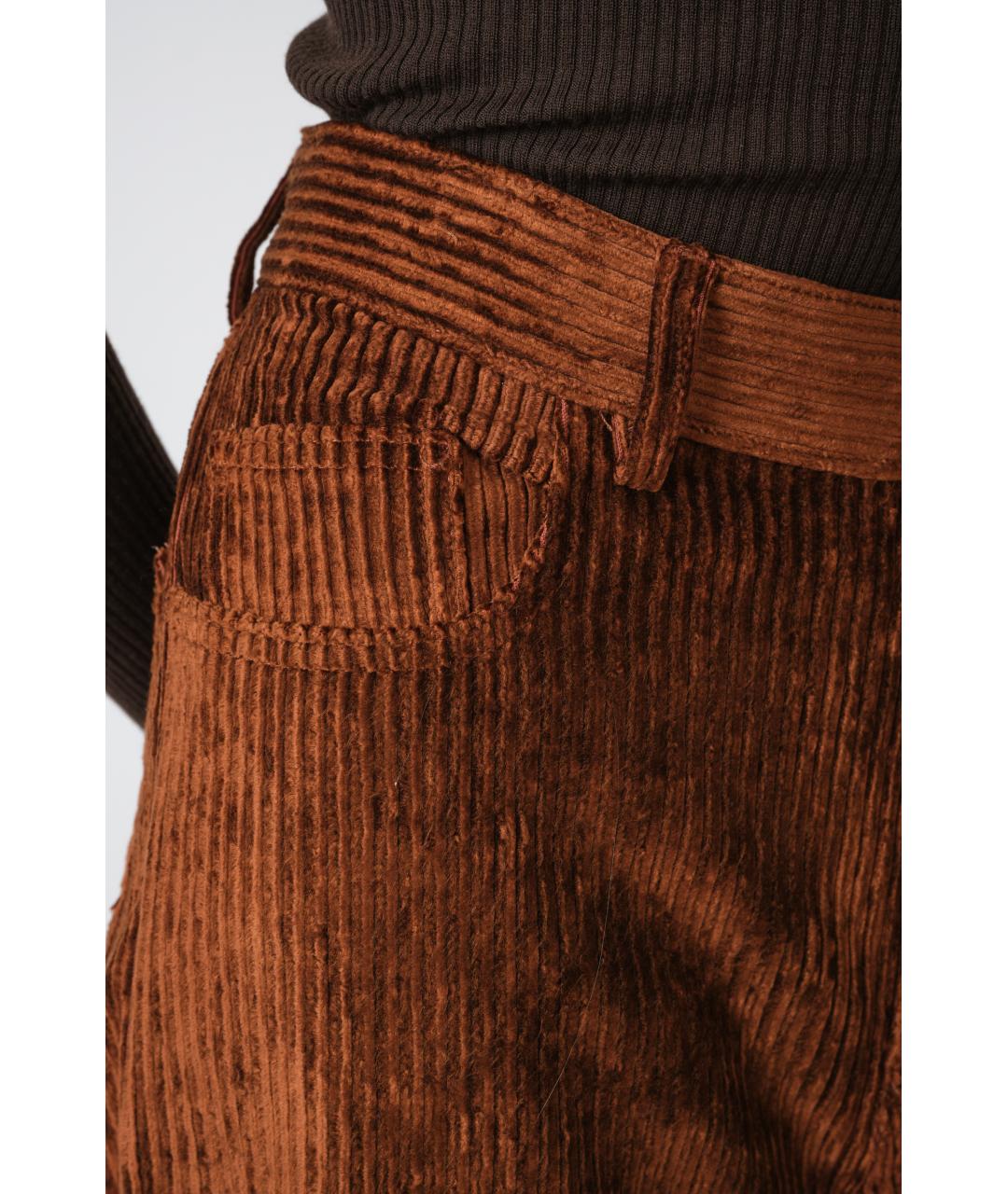 PETAR PETROV Коричневые вискозные прямые брюки, фото 6