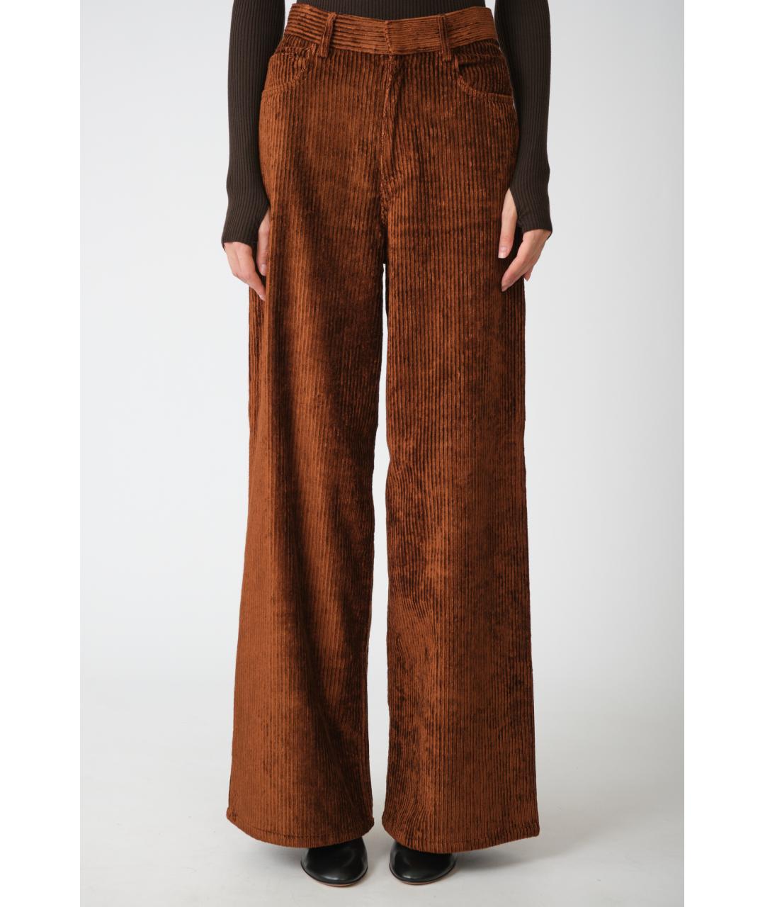 PETAR PETROV Коричневые вискозные прямые брюки, фото 2