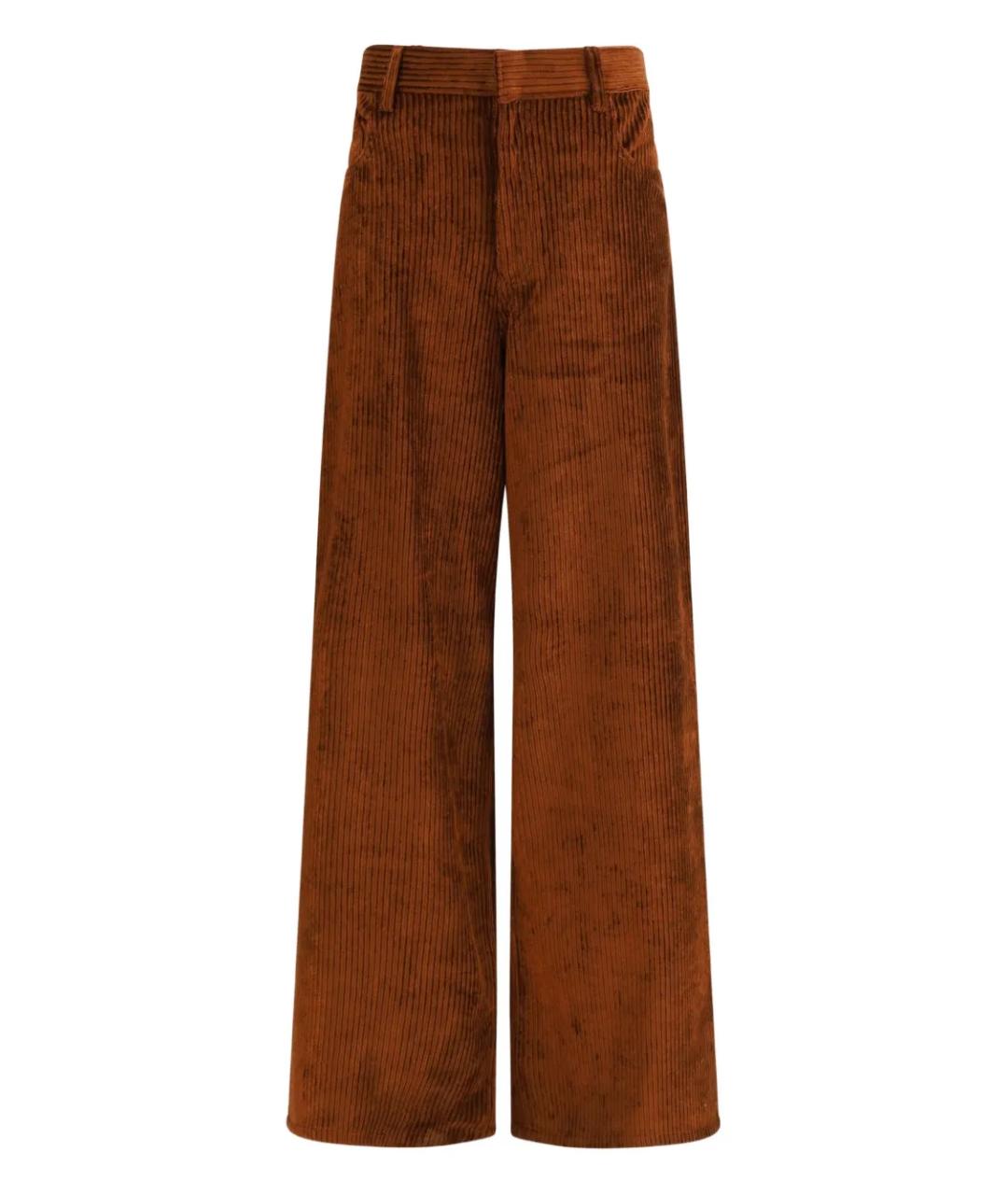 PETAR PETROV Коричневые вискозные прямые брюки, фото 1