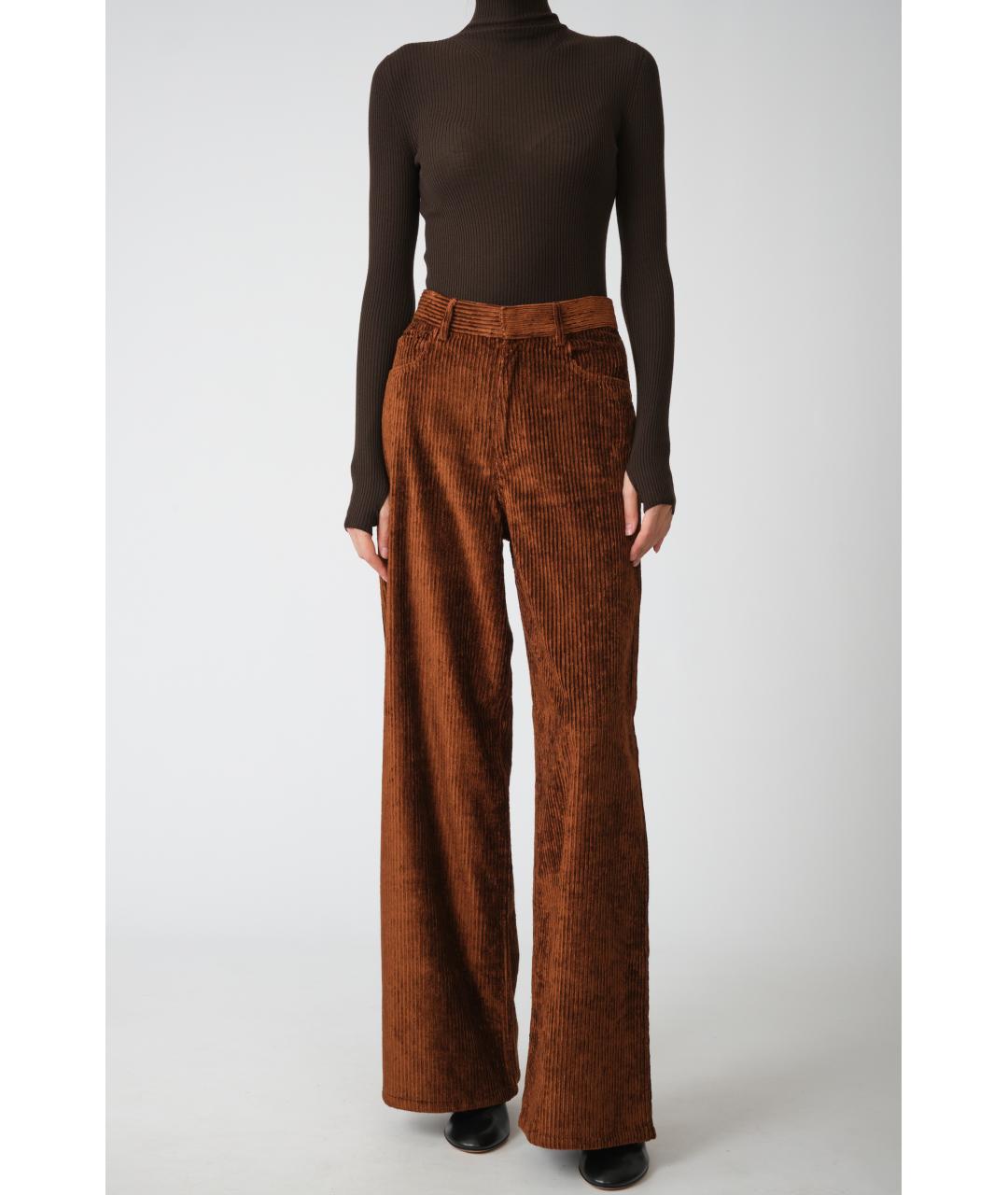 PETAR PETROV Коричневые вискозные прямые брюки, фото 7