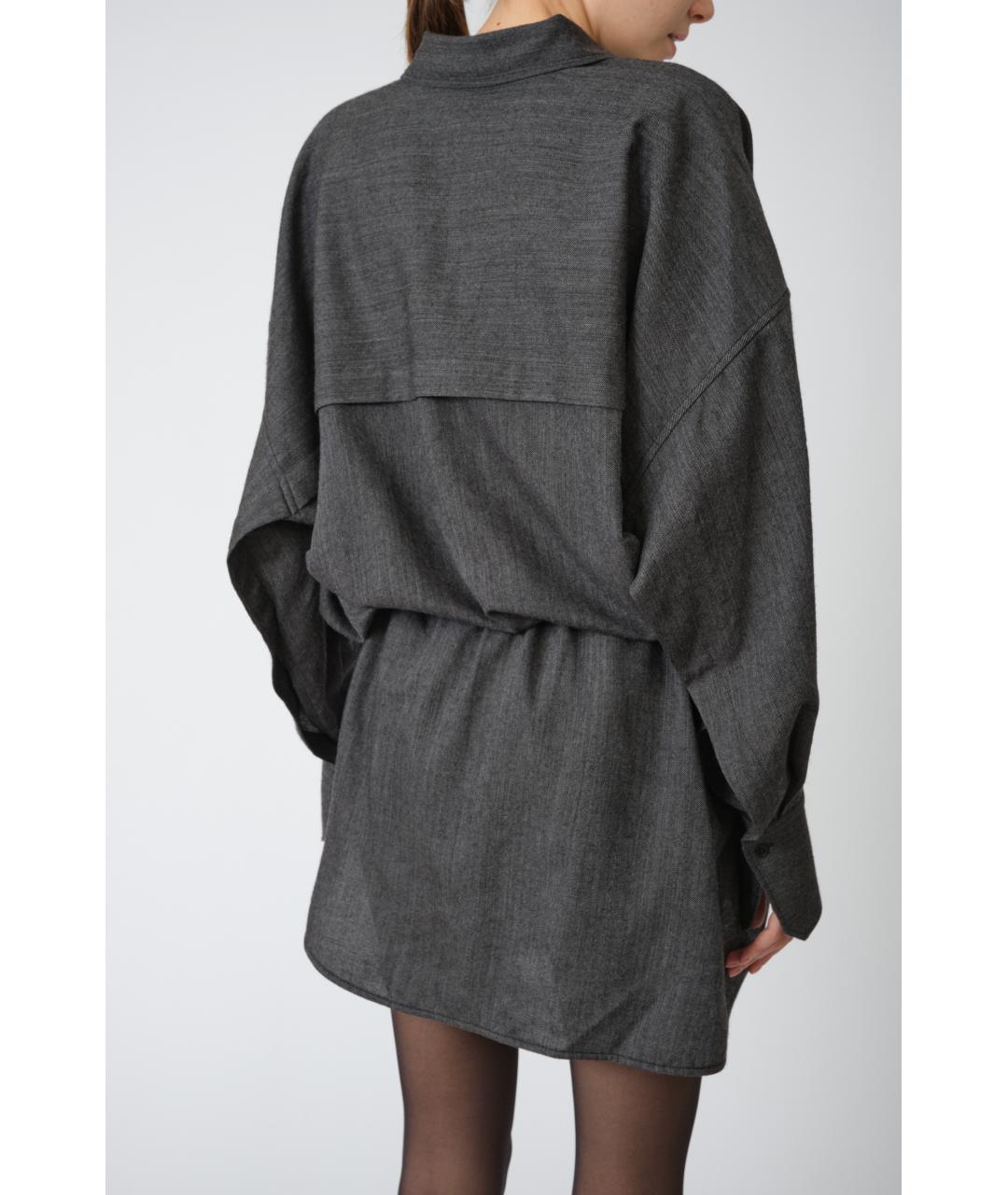PETAR PETROV Серое шерстяное повседневное платье, фото 4