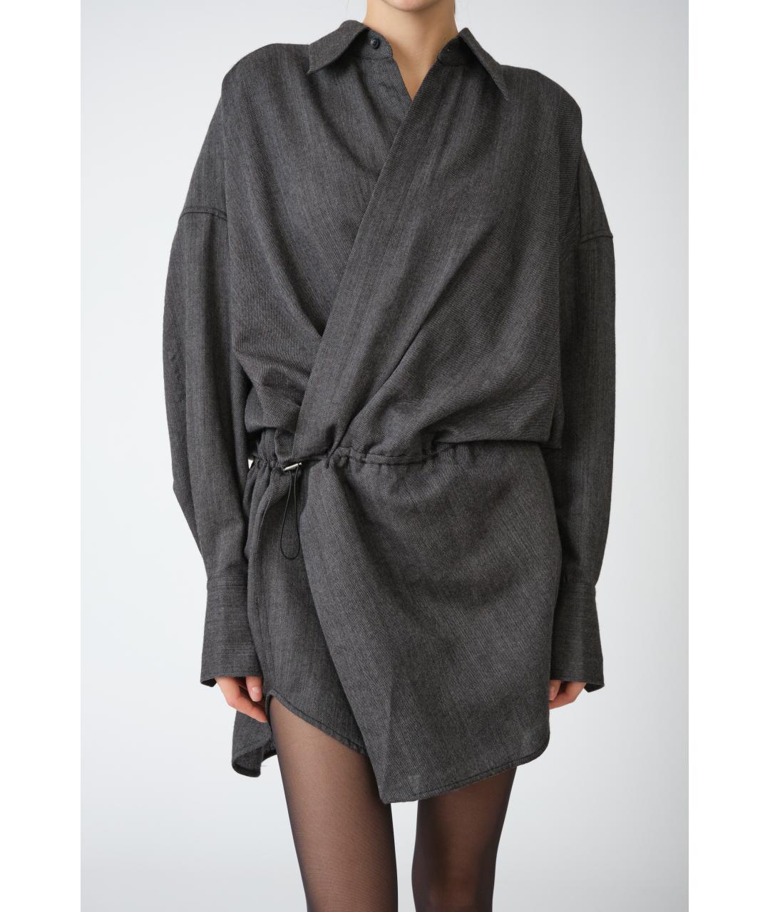 PETAR PETROV Серое шерстяное повседневное платье, фото 7