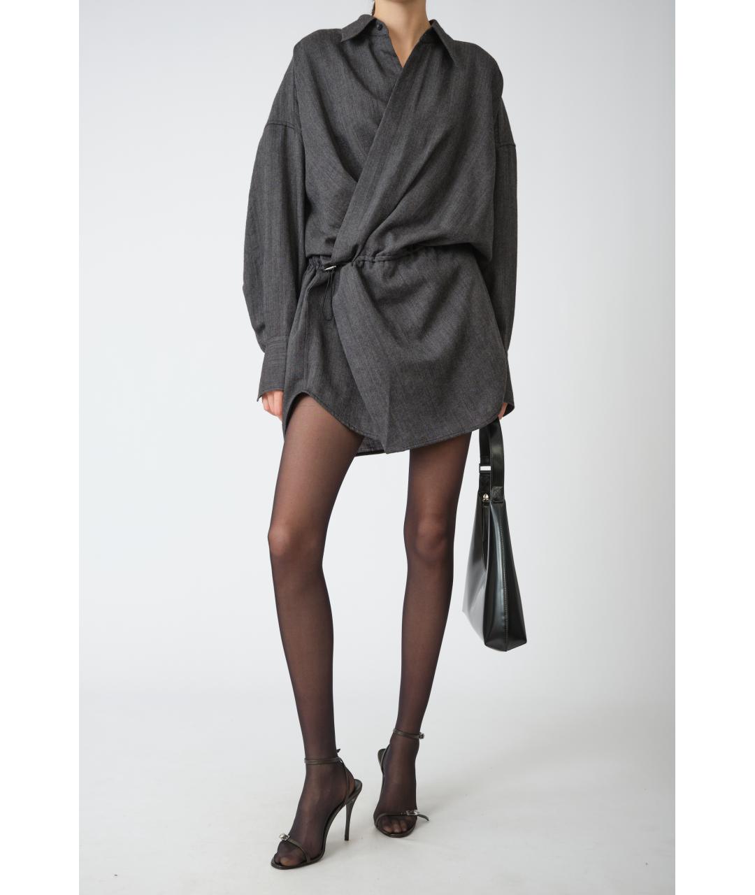 PETAR PETROV Серое шерстяное повседневное платье, фото 6