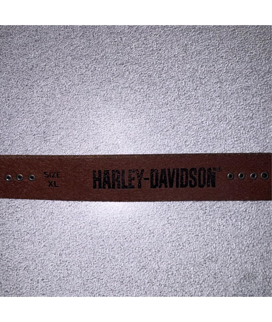Harley Davidson Коричневый кожаный ремень, фото 4