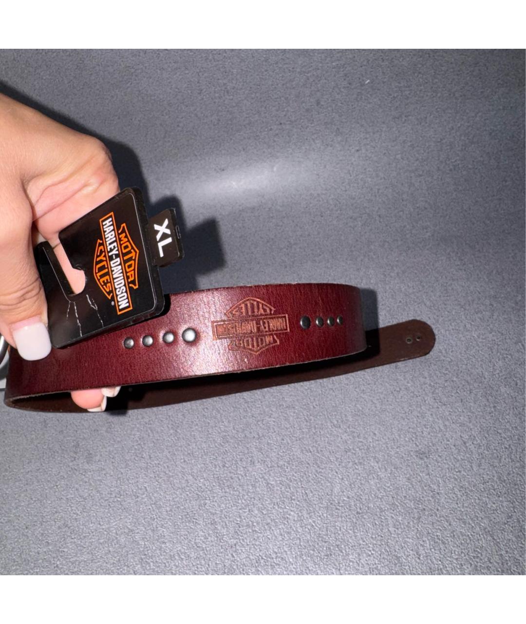 Harley Davidson Коричневый кожаный ремень, фото 5