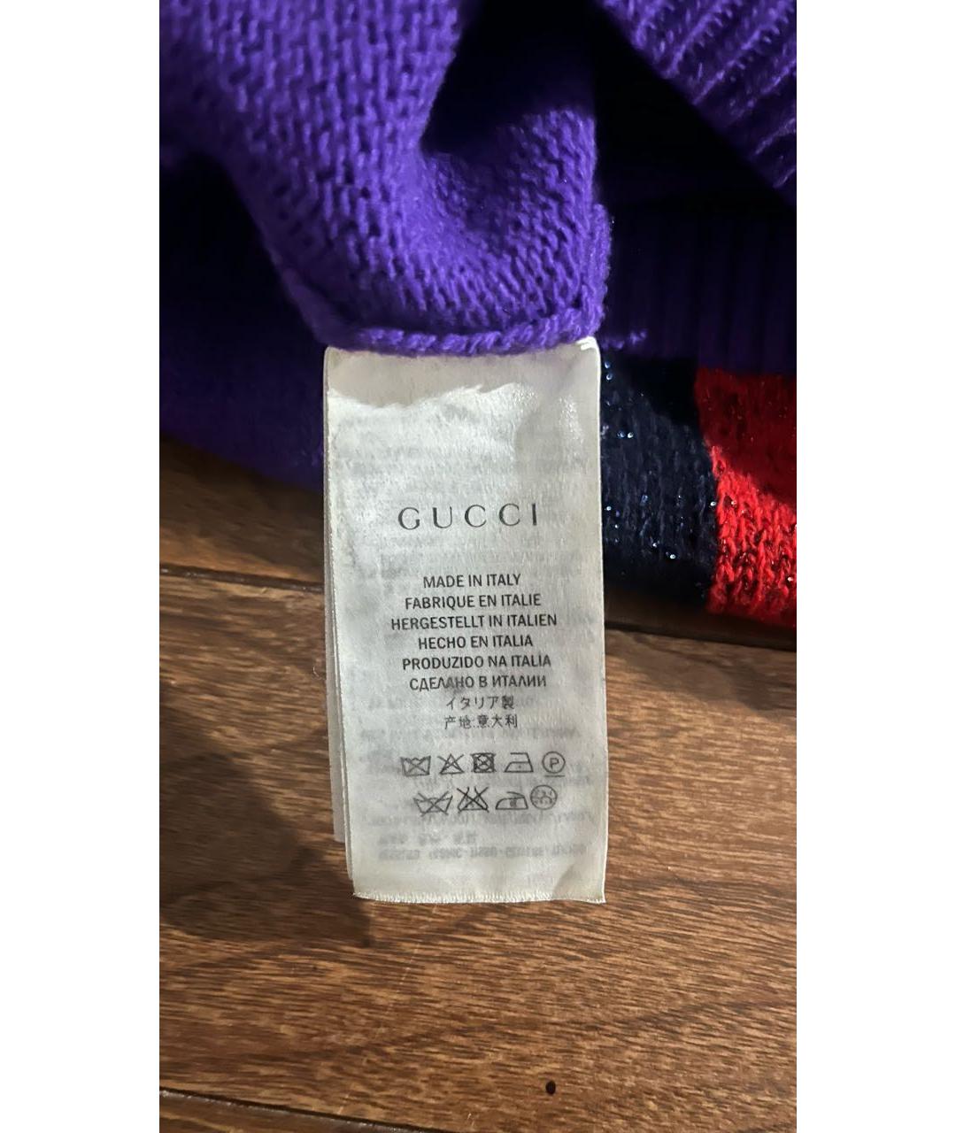 GUCCI Фиолетовый шерстяной джемпер / свитер, фото 3