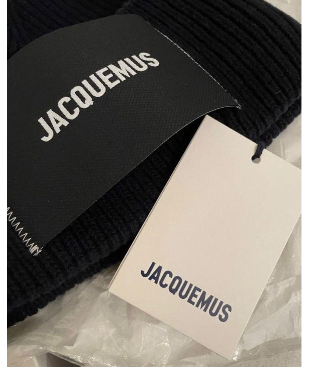 JACQUEMUS Темно-синяя шерстяная шапка, фото 3