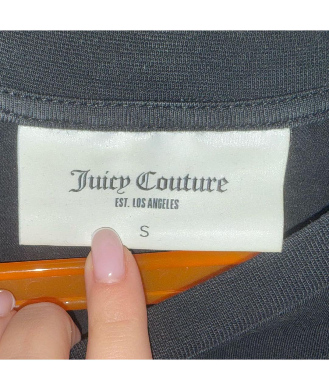 JUICY COUTURE Черная хлопковая футболка, фото 3