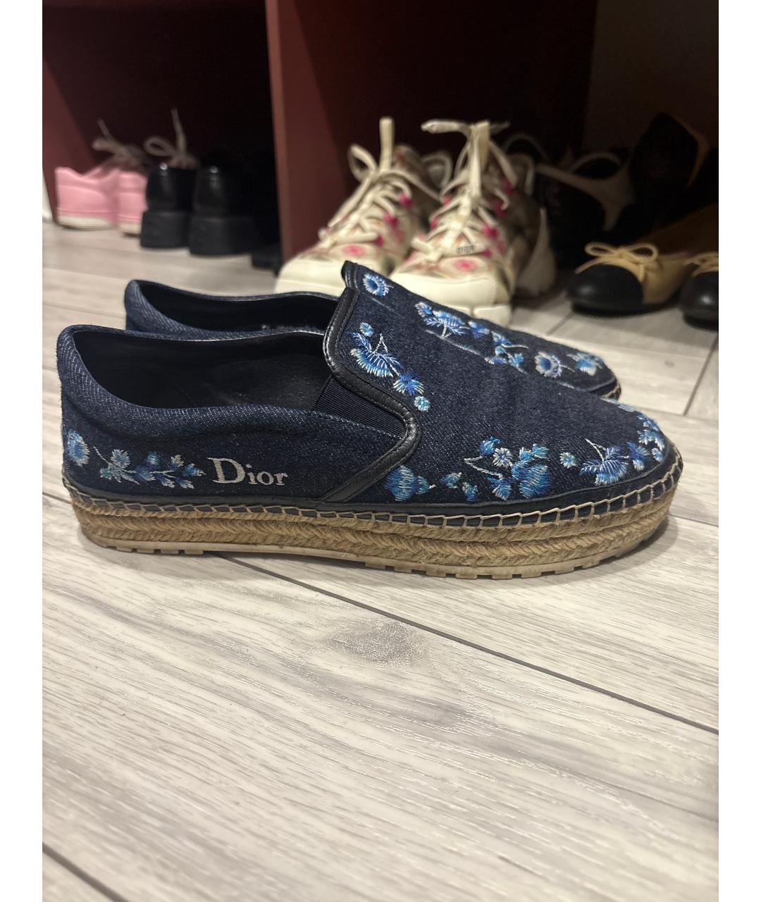 CHRISTIAN DIOR Темно-синие эспадрильи, фото 6