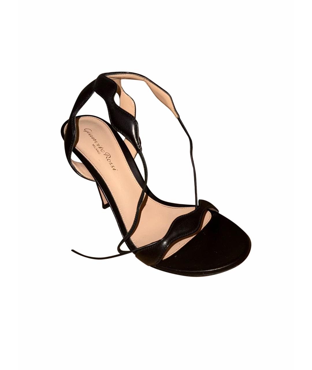 GIANVITO ROSSI Черные кожаные туфли, фото 1