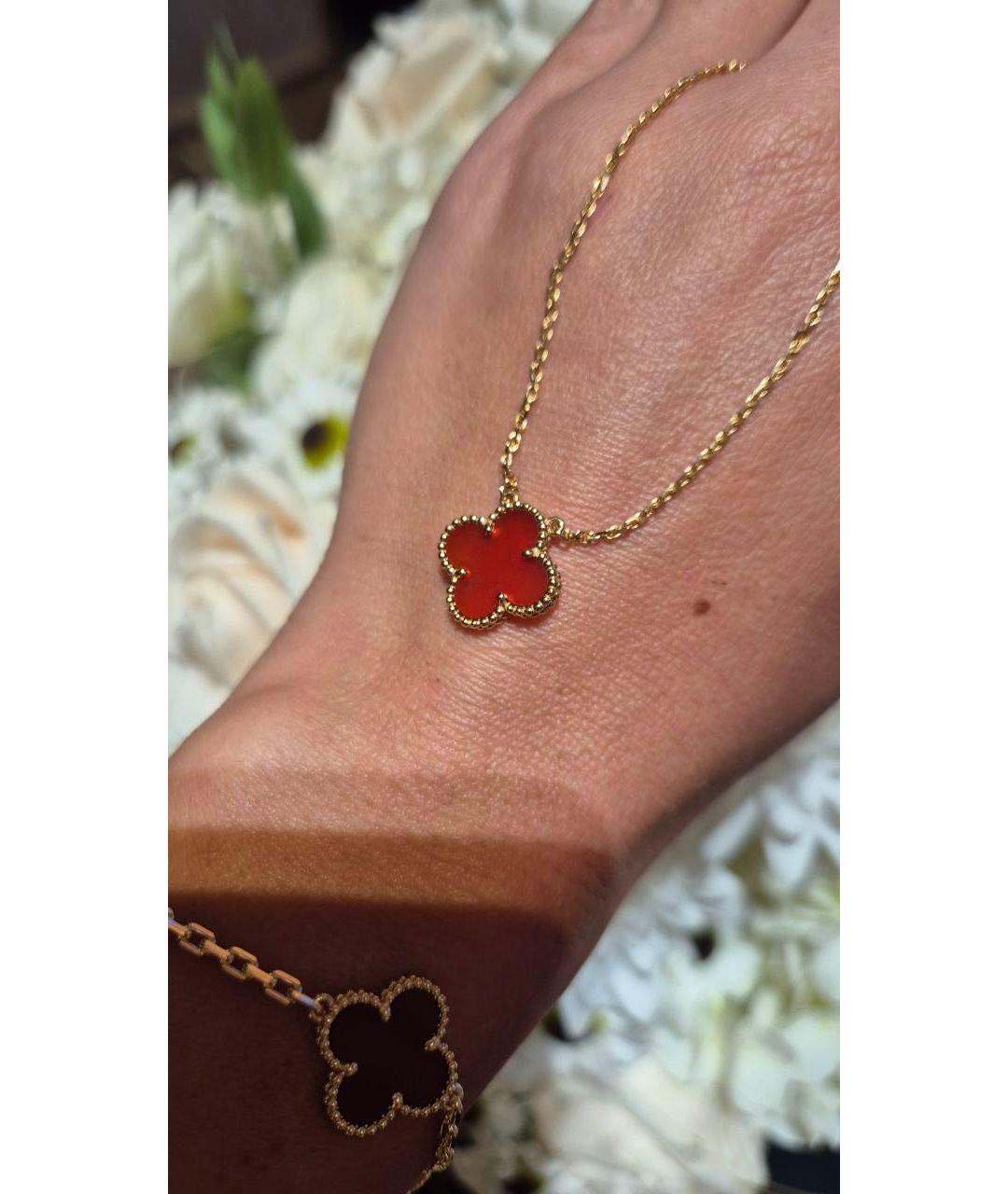 VAN CLEEF & ARPELS Бордовая подвеска из желтого золота, фото 3