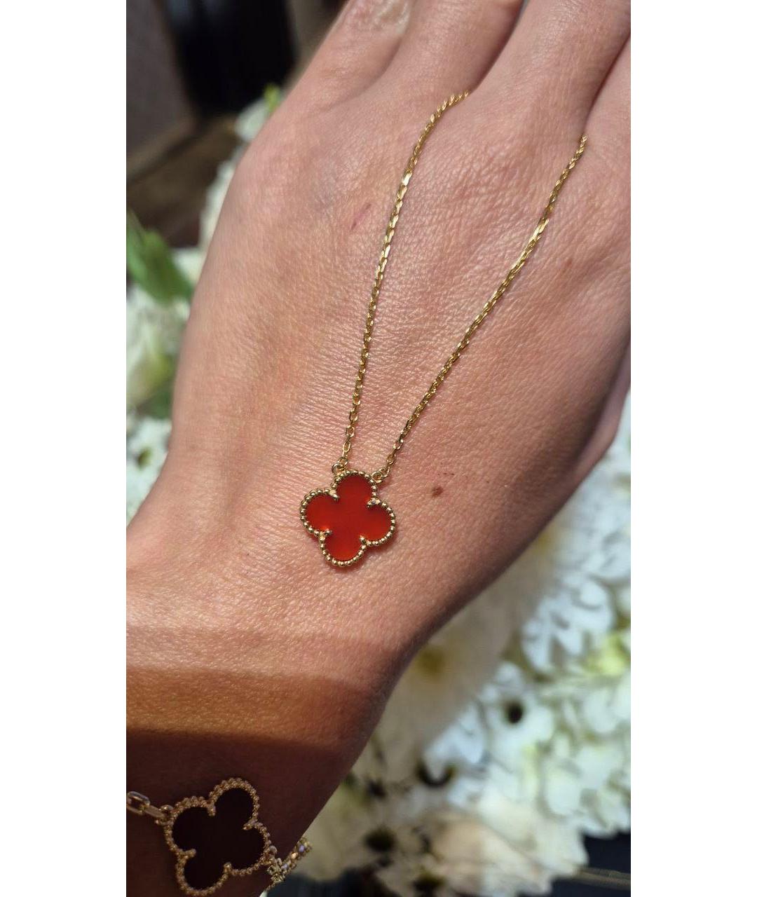 VAN CLEEF & ARPELS Бордовая подвеска из желтого золота, фото 2