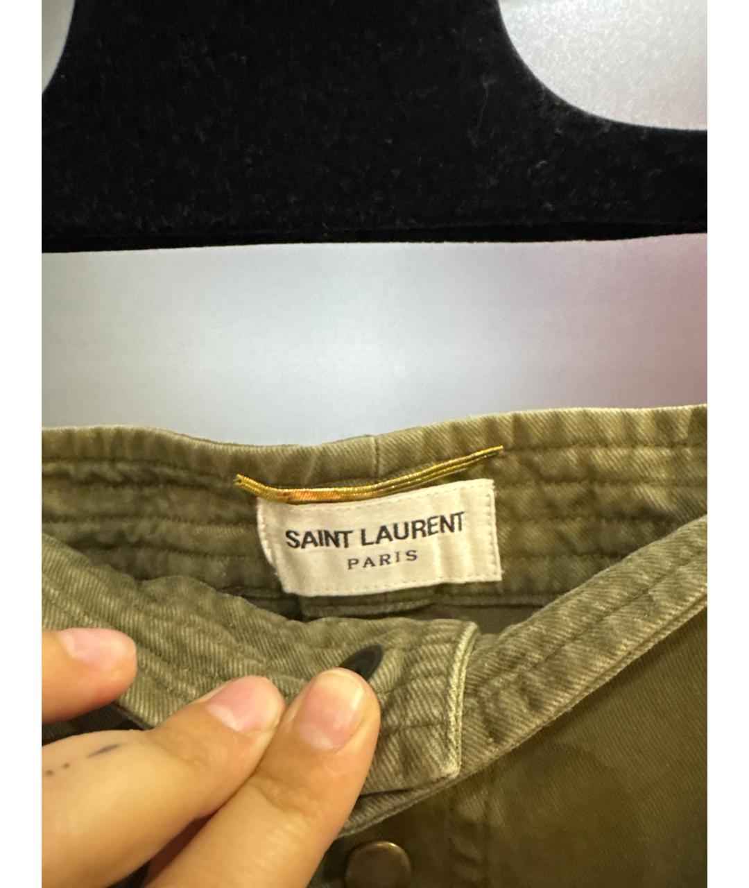 SAINT LAURENT Зеленая деним юбка мини, фото 3