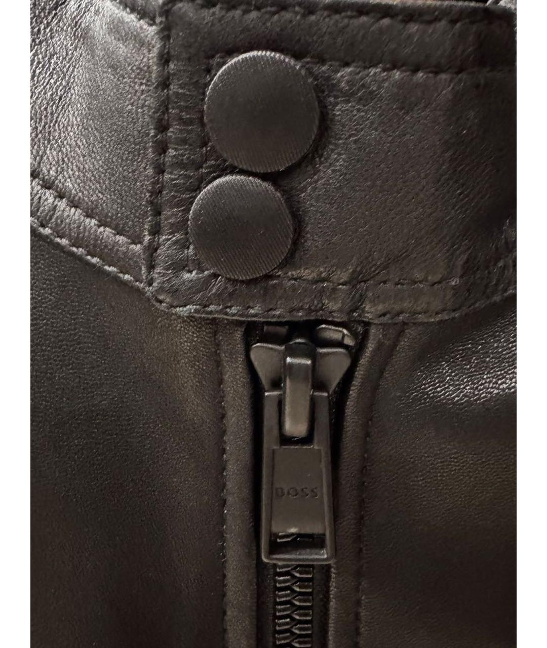 HUGO BOSS Черная кожаная куртка, фото 5