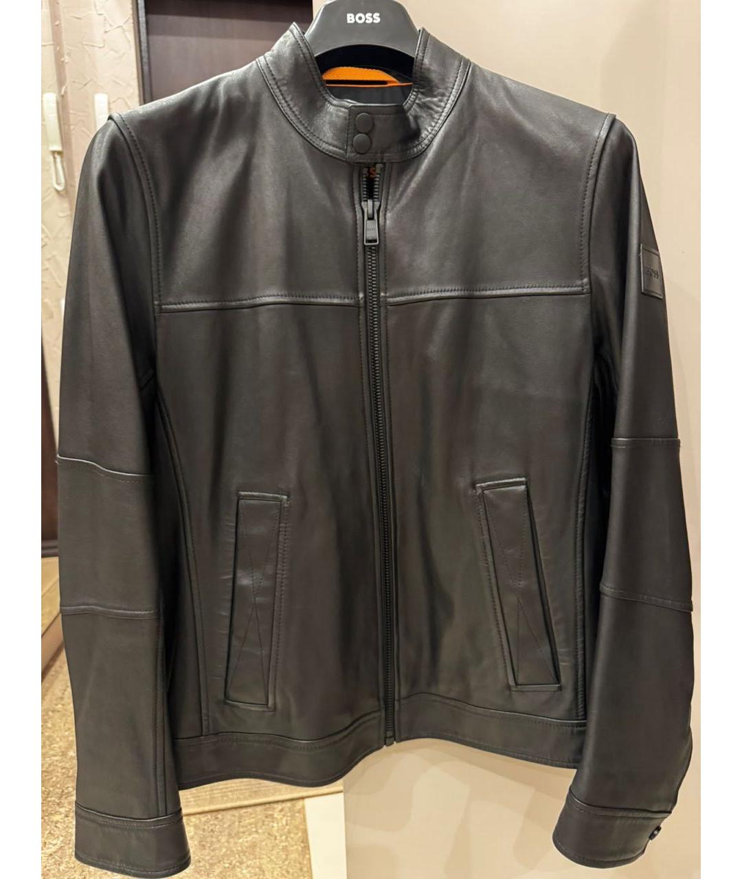 HUGO BOSS Черная кожаная куртка, фото 8