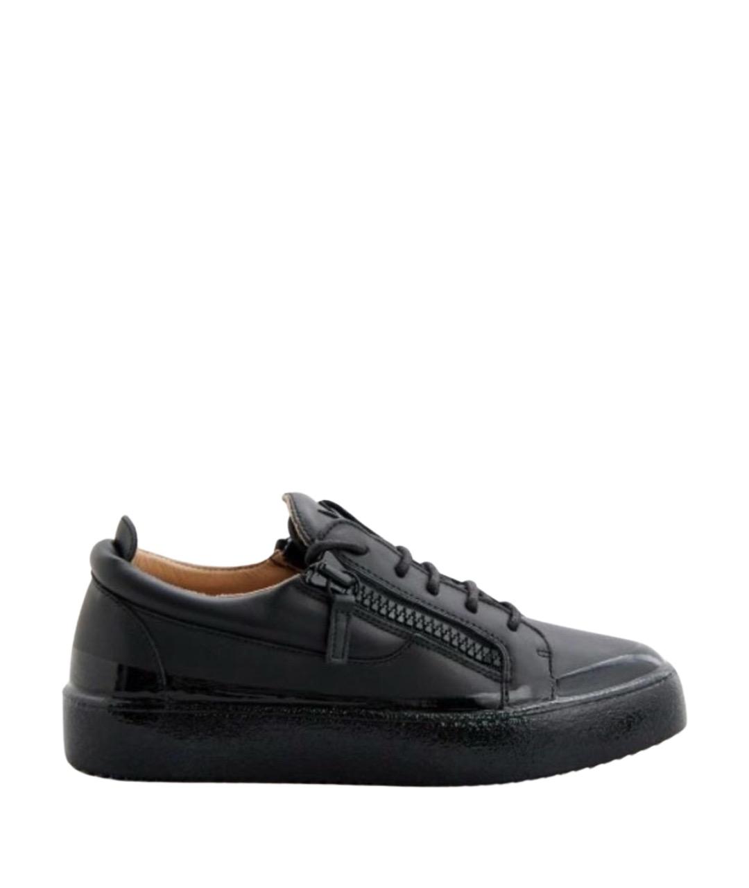 GIUSEPPE ZANOTTI DESIGN Черные кожаные кроссовки, фото 1