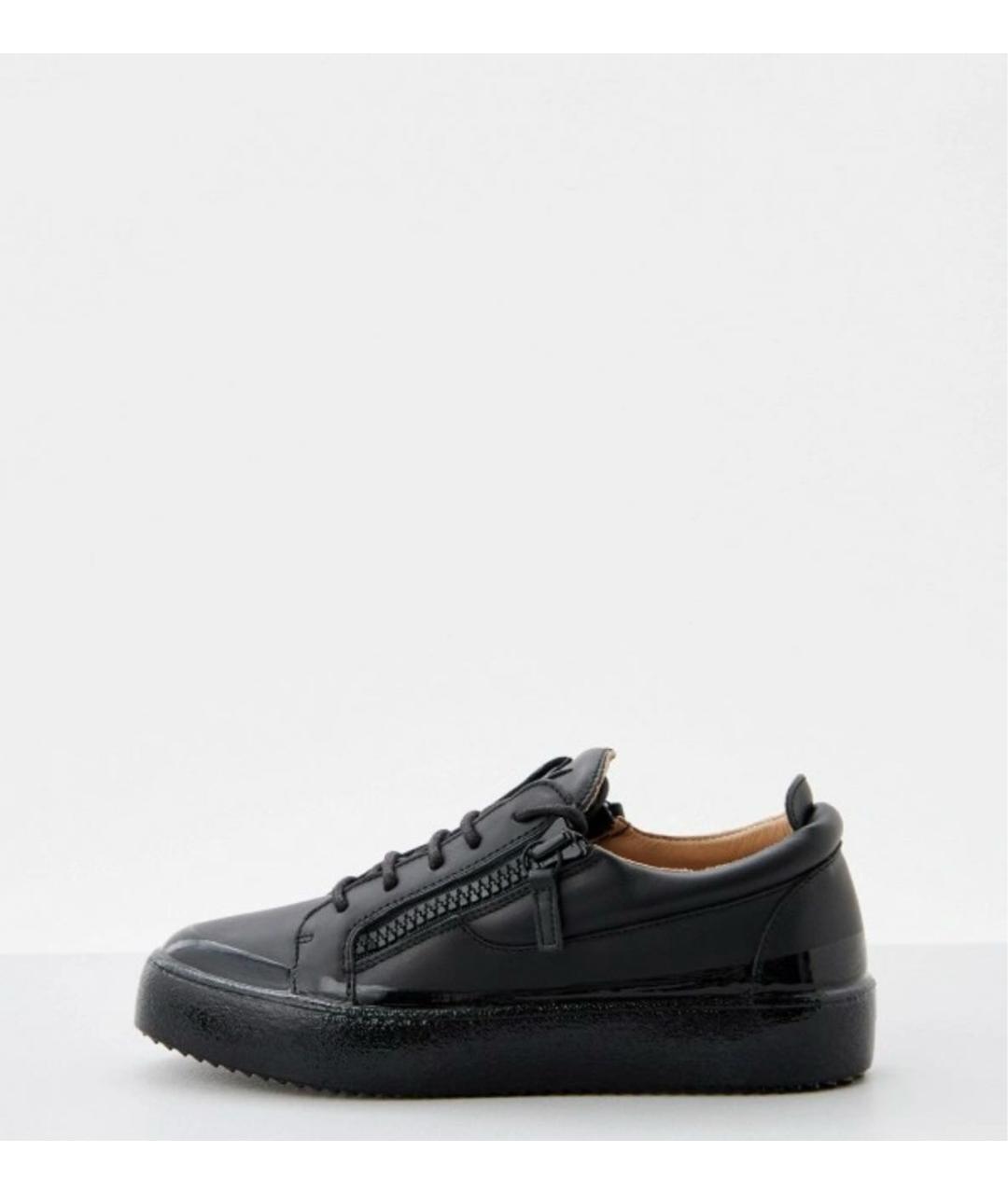 GIUSEPPE ZANOTTI DESIGN Черные кожаные кроссовки, фото 5