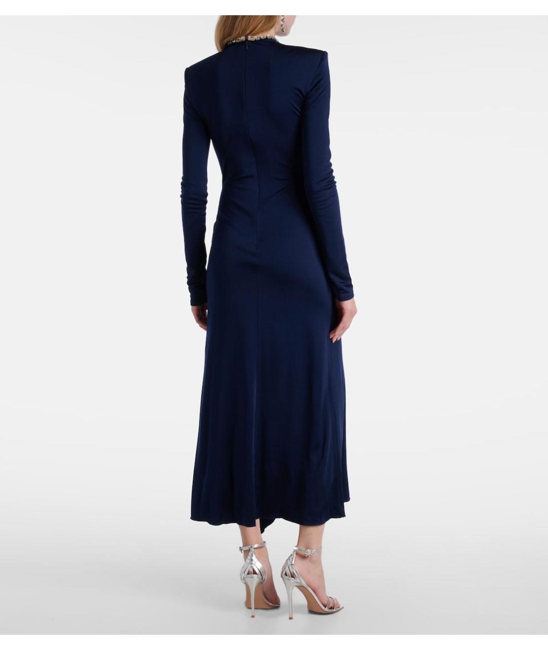 DAVID KOMA Темно-синее вискозное коктейльное платье, фото 6
