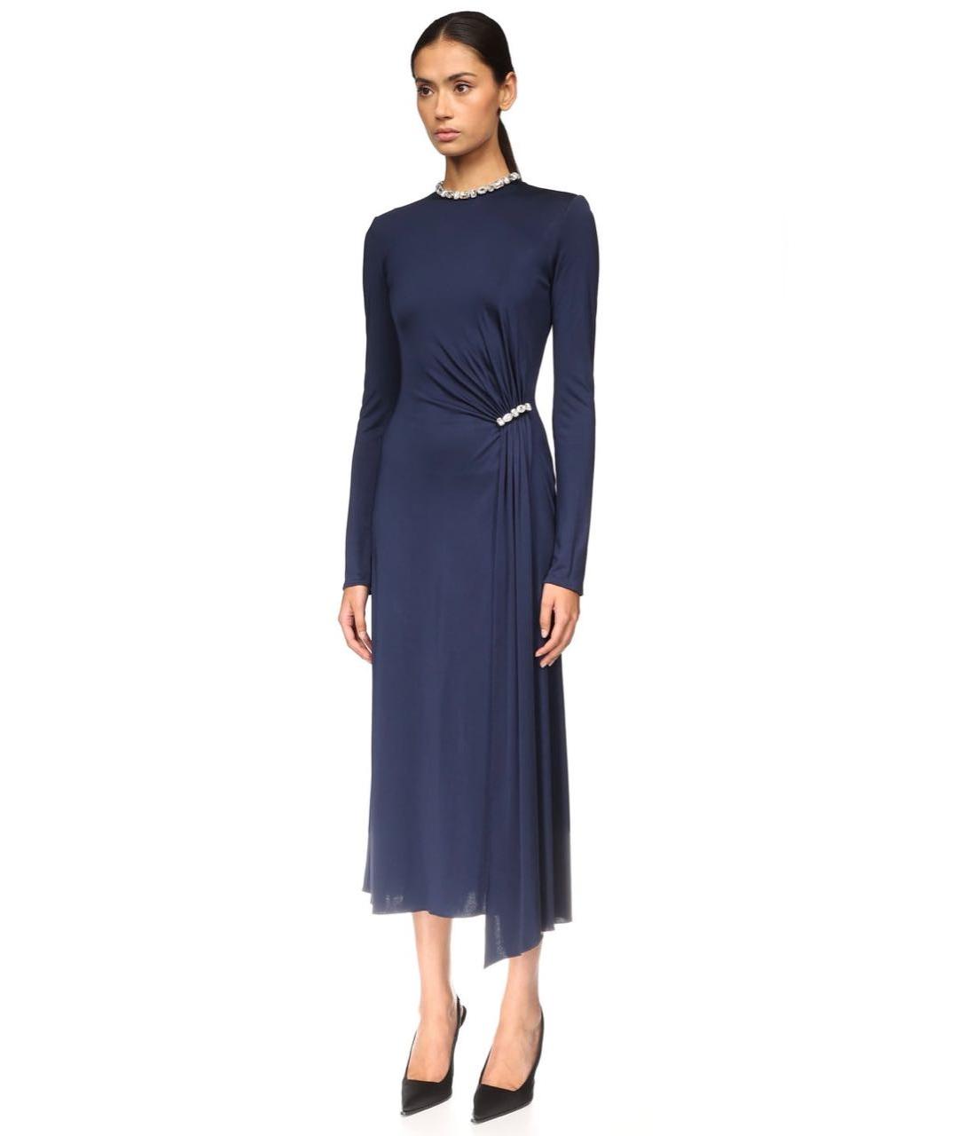 DAVID KOMA Темно-синее вискозное коктейльное платье, фото 8